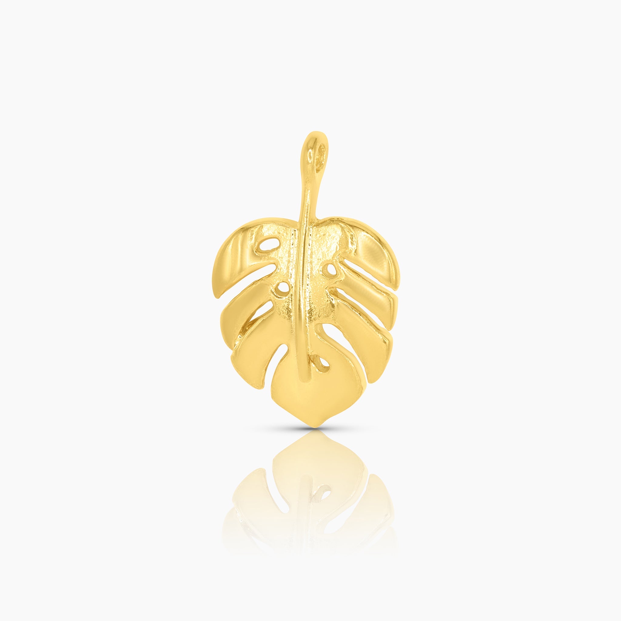 Monstera Leaf Charm 14K Gold - GoldandWillow