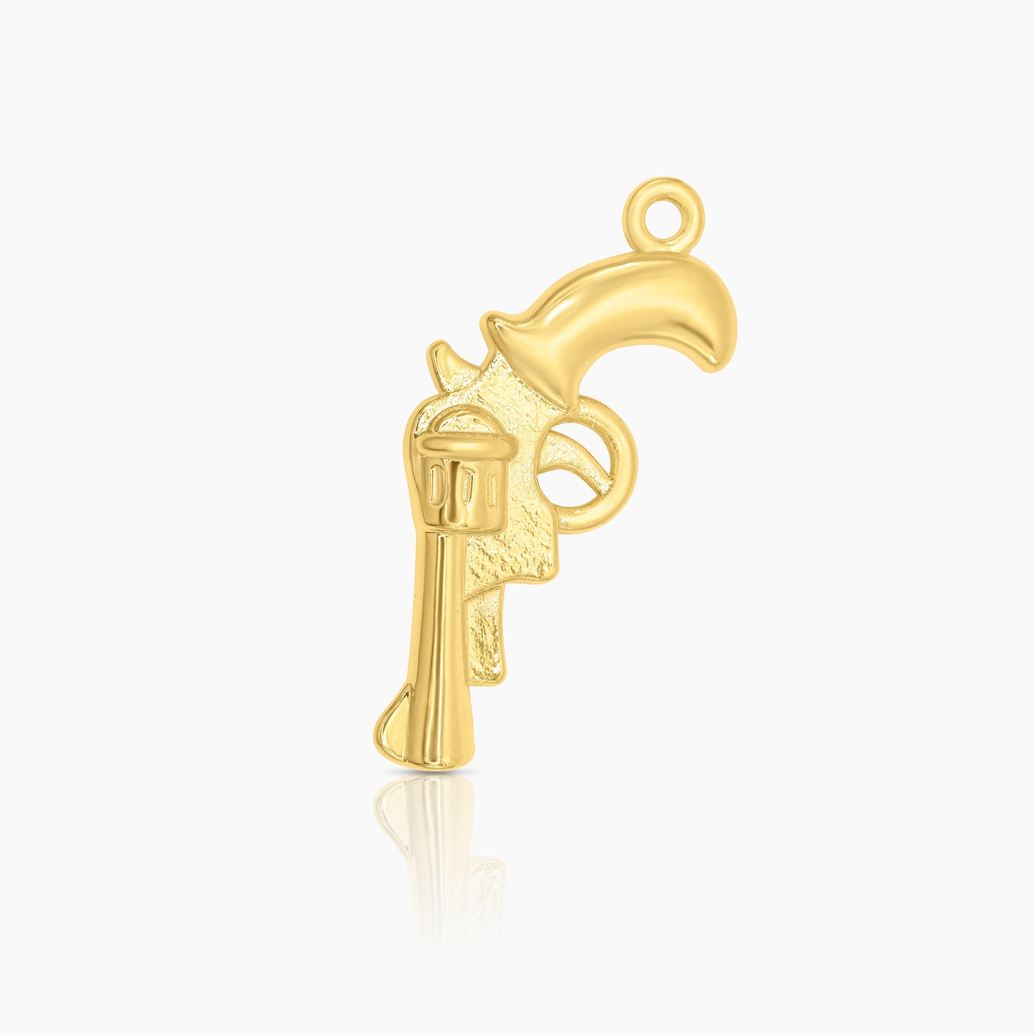 Revolver Gun Charm 14K Gold - GoldandWillow