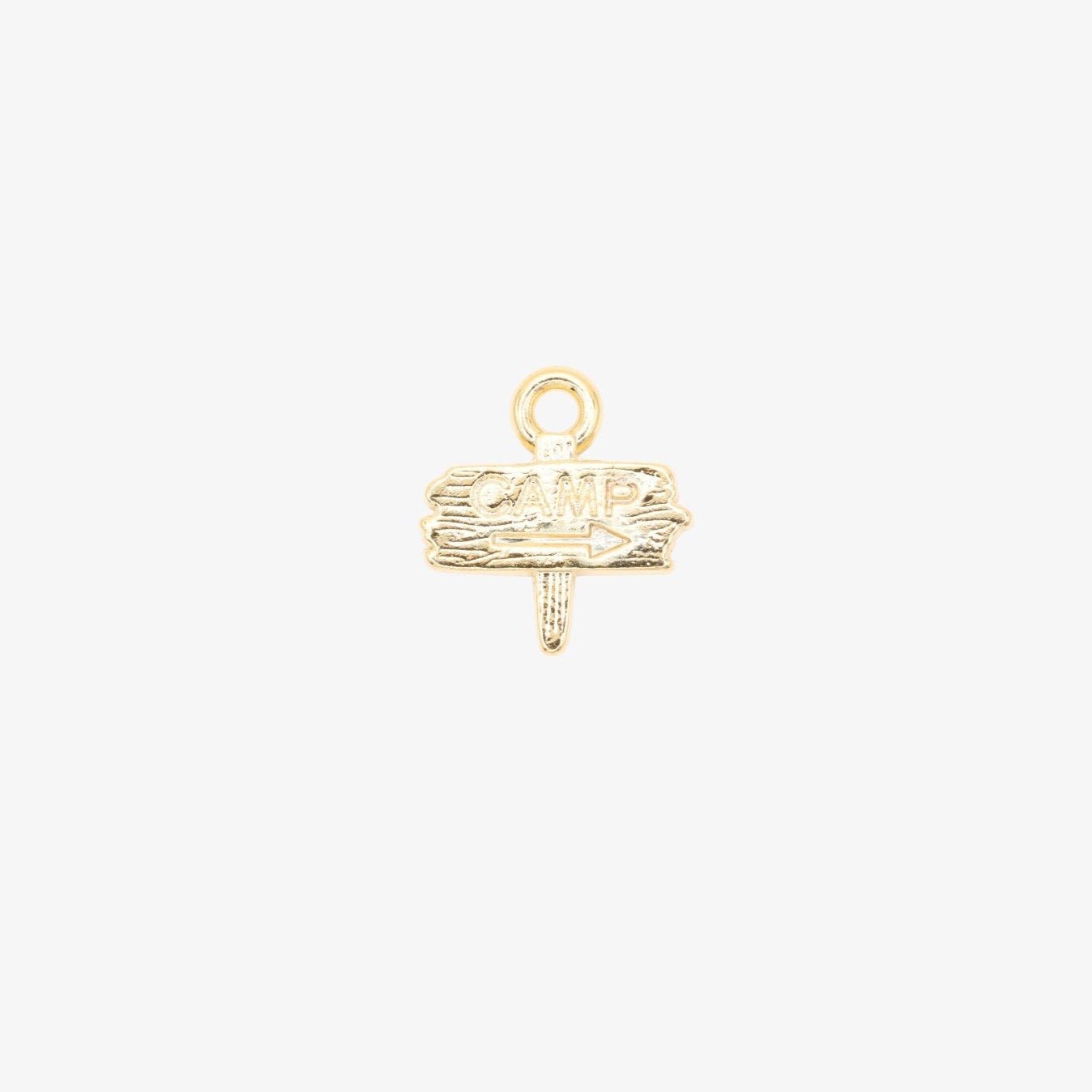 Camp Sign Charm 14K Gold - GoldandWillow