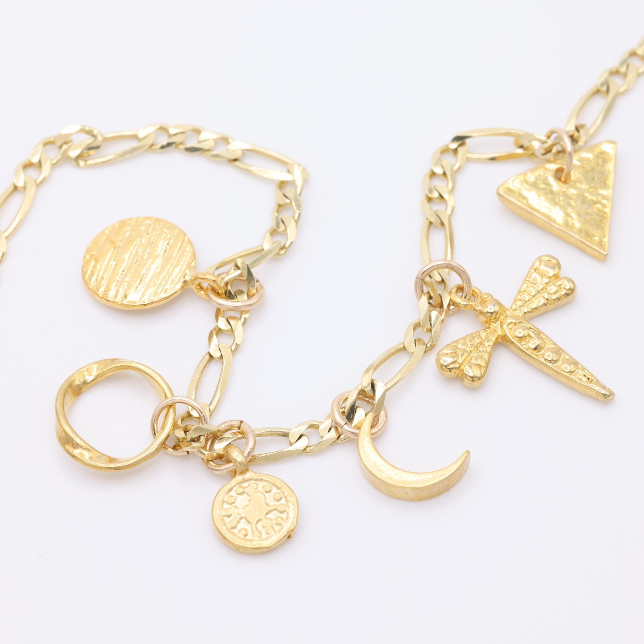 Crescent Moon Beads Charm 14K Gold - GoldandWillow