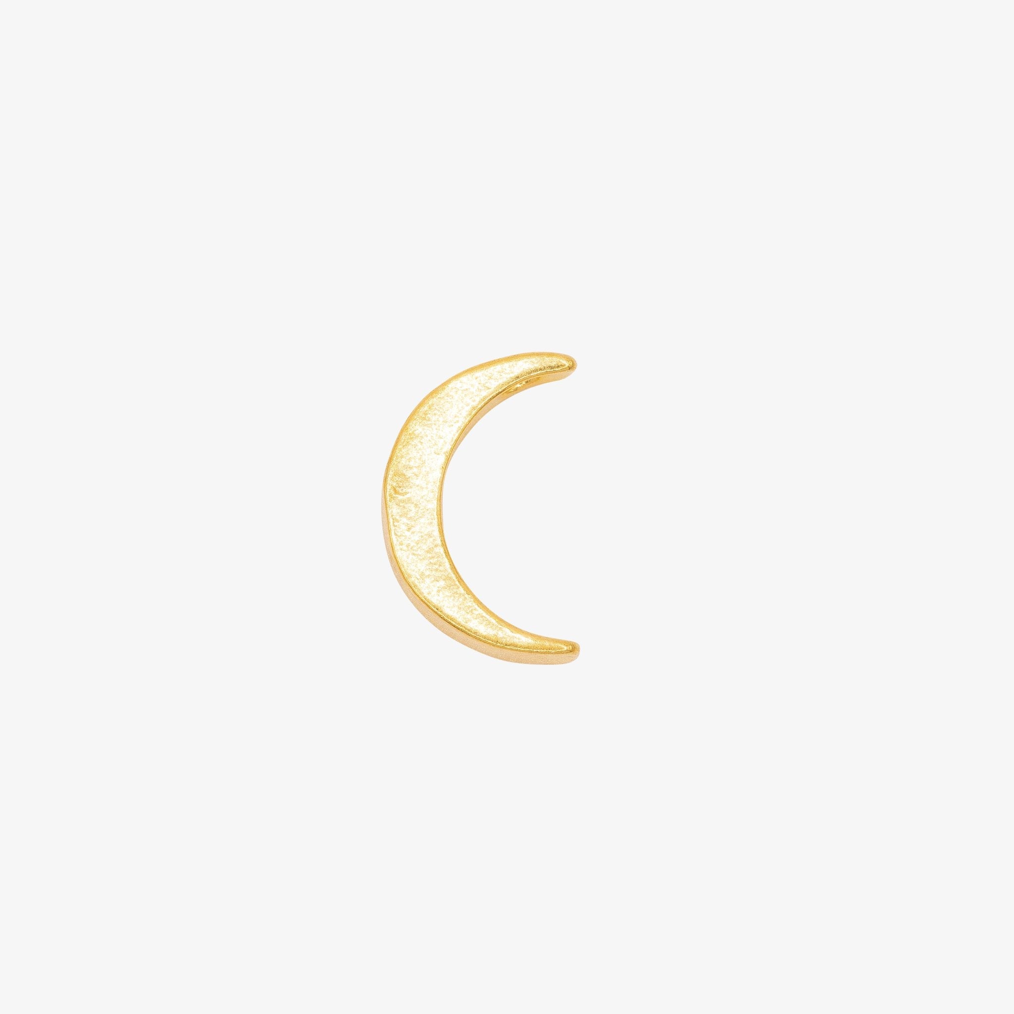 Crescent Moon Beads Charm 14K Gold - GoldandWillow