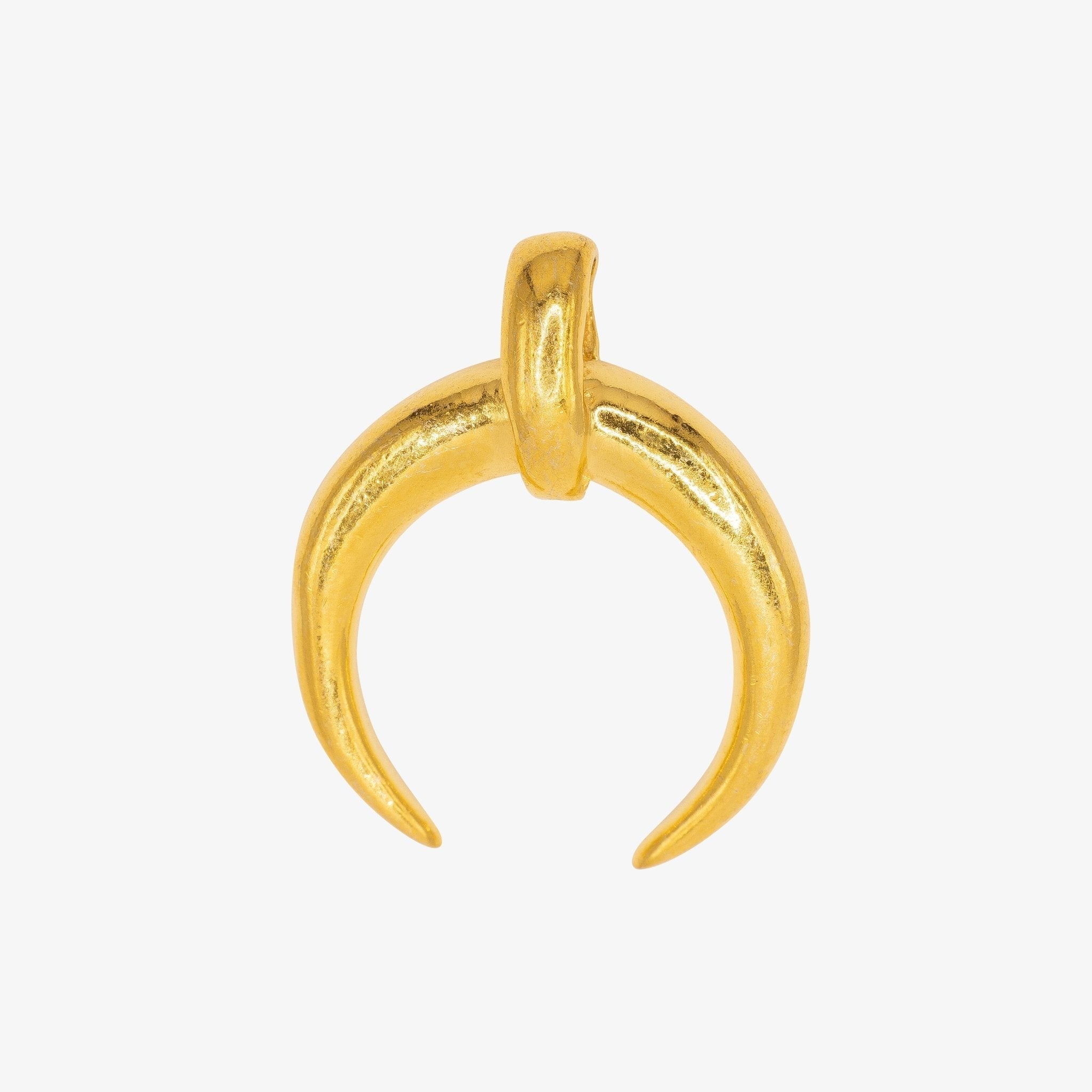 Crescent Moon Tusk Charm 14K Gold - GoldandWillow