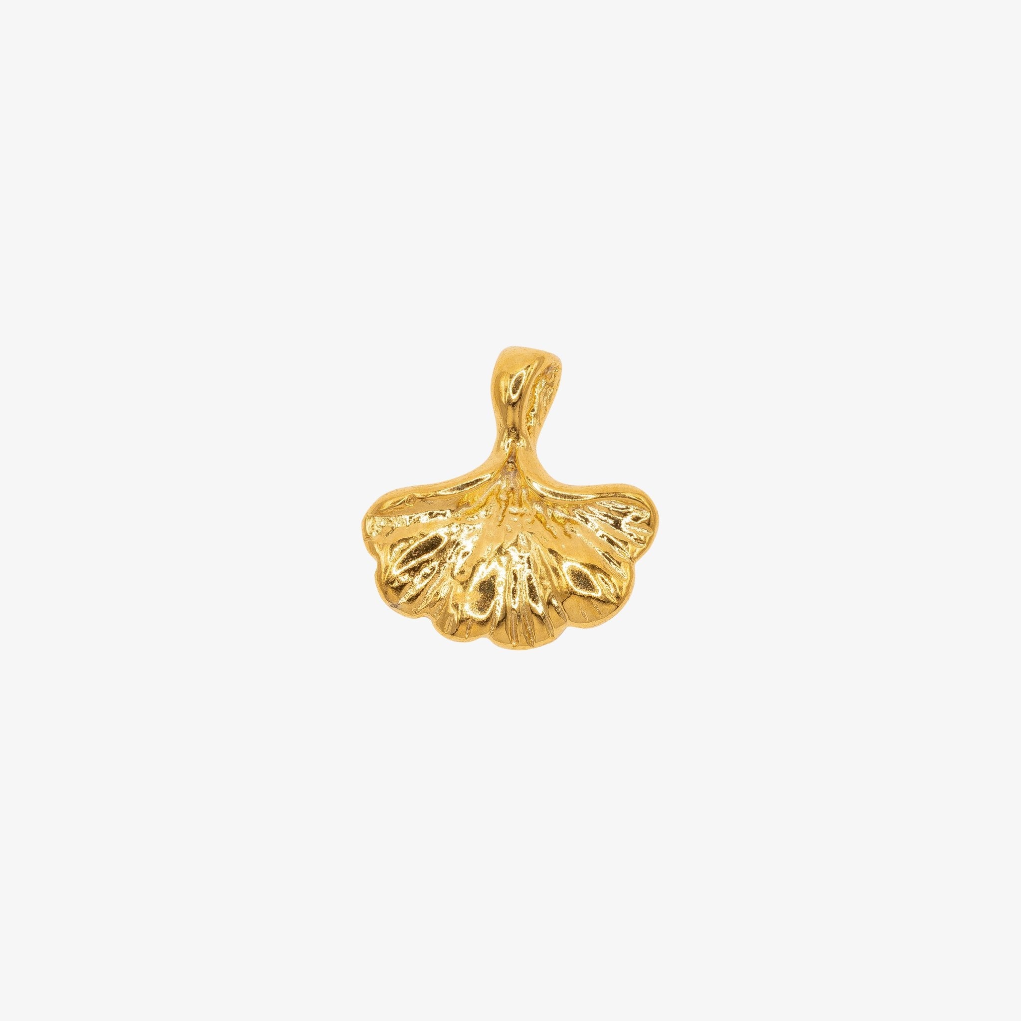 Ginkgo Leaf Charm 14K Gold - GoldandWillow