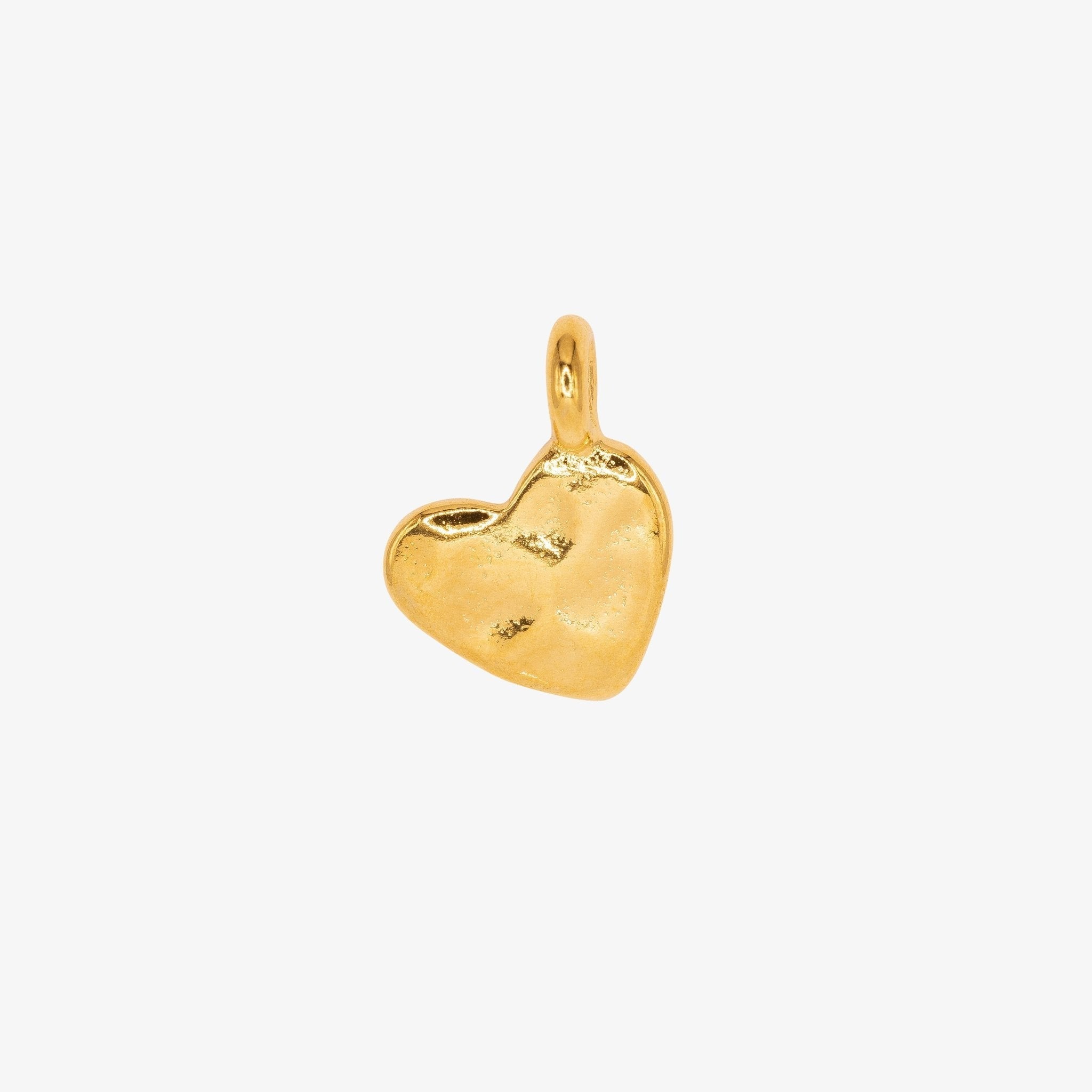 Hammered Heart Charm 14K Gold - GoldandWillow