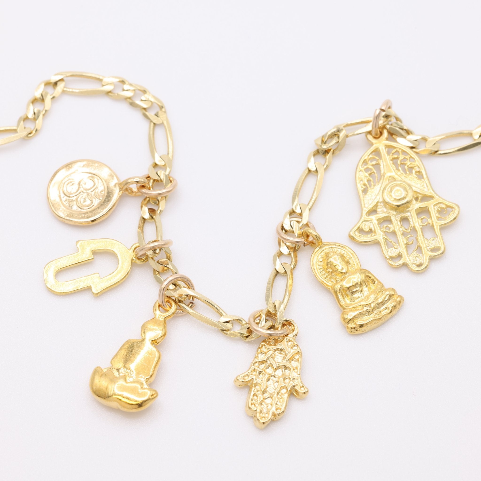Hamsa Hand Charm 14K Gold - GoldandWillow