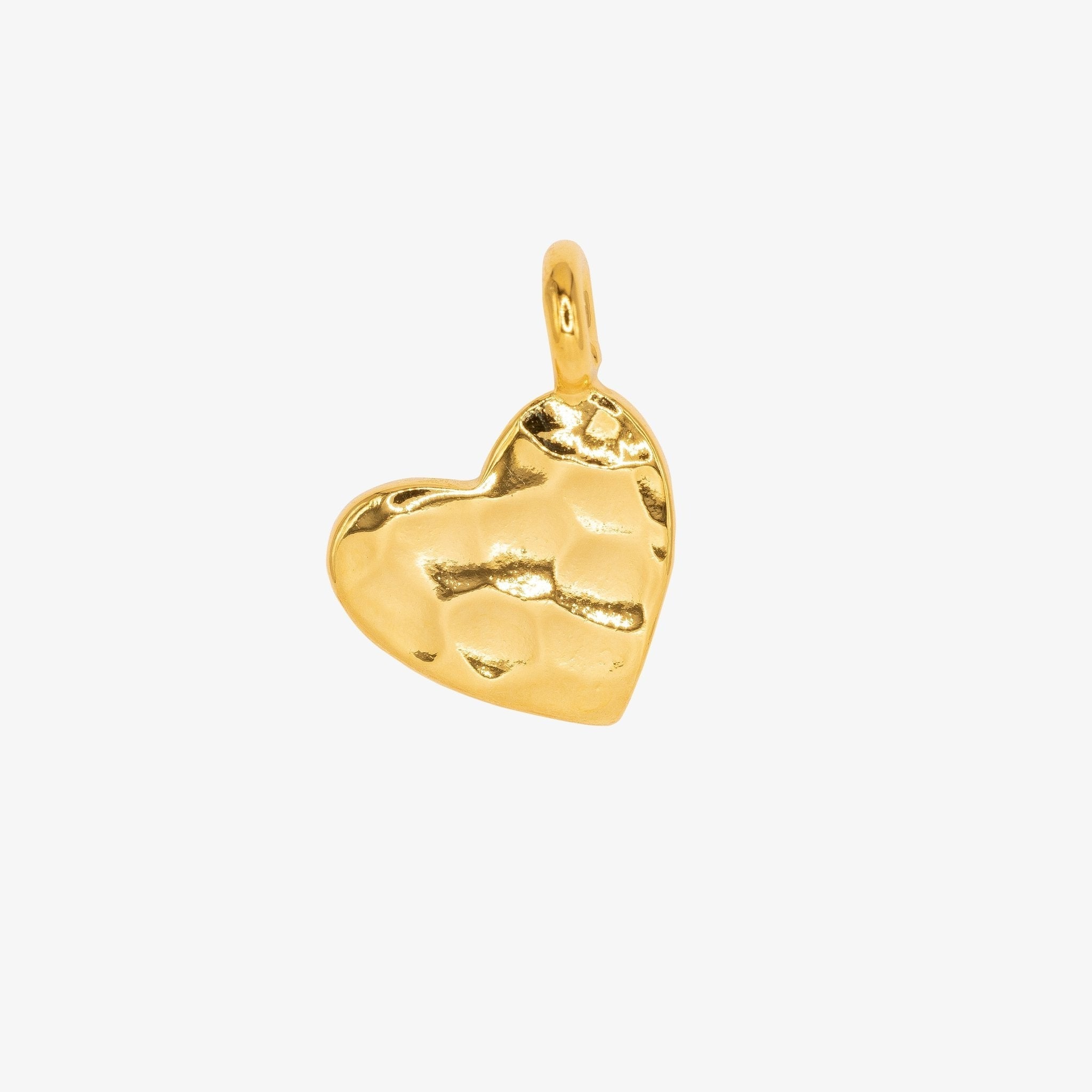 Heart Charm Textured 14K Gold - GoldandWillow