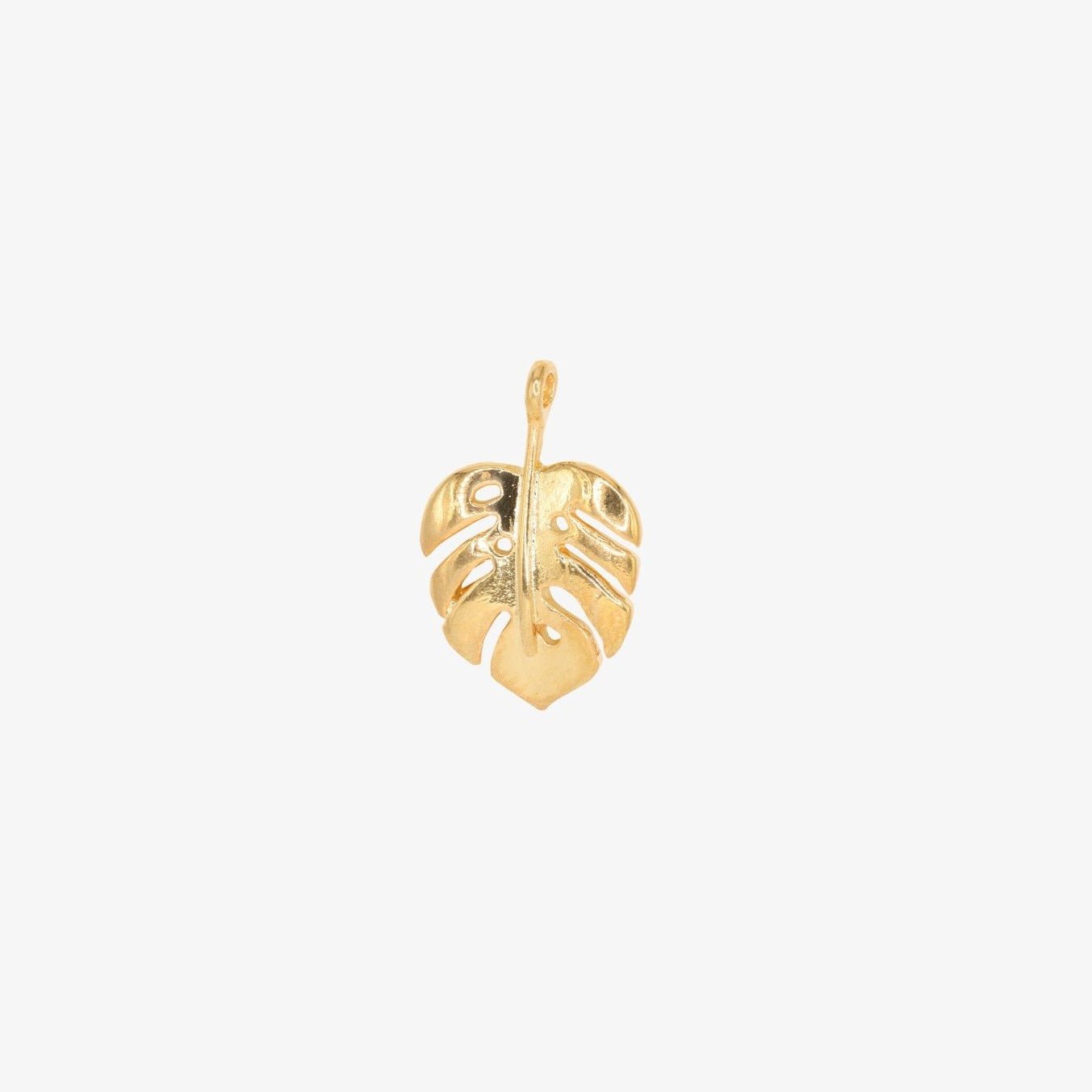 Monstera Leaf Charm 14K Gold - GoldandWillow