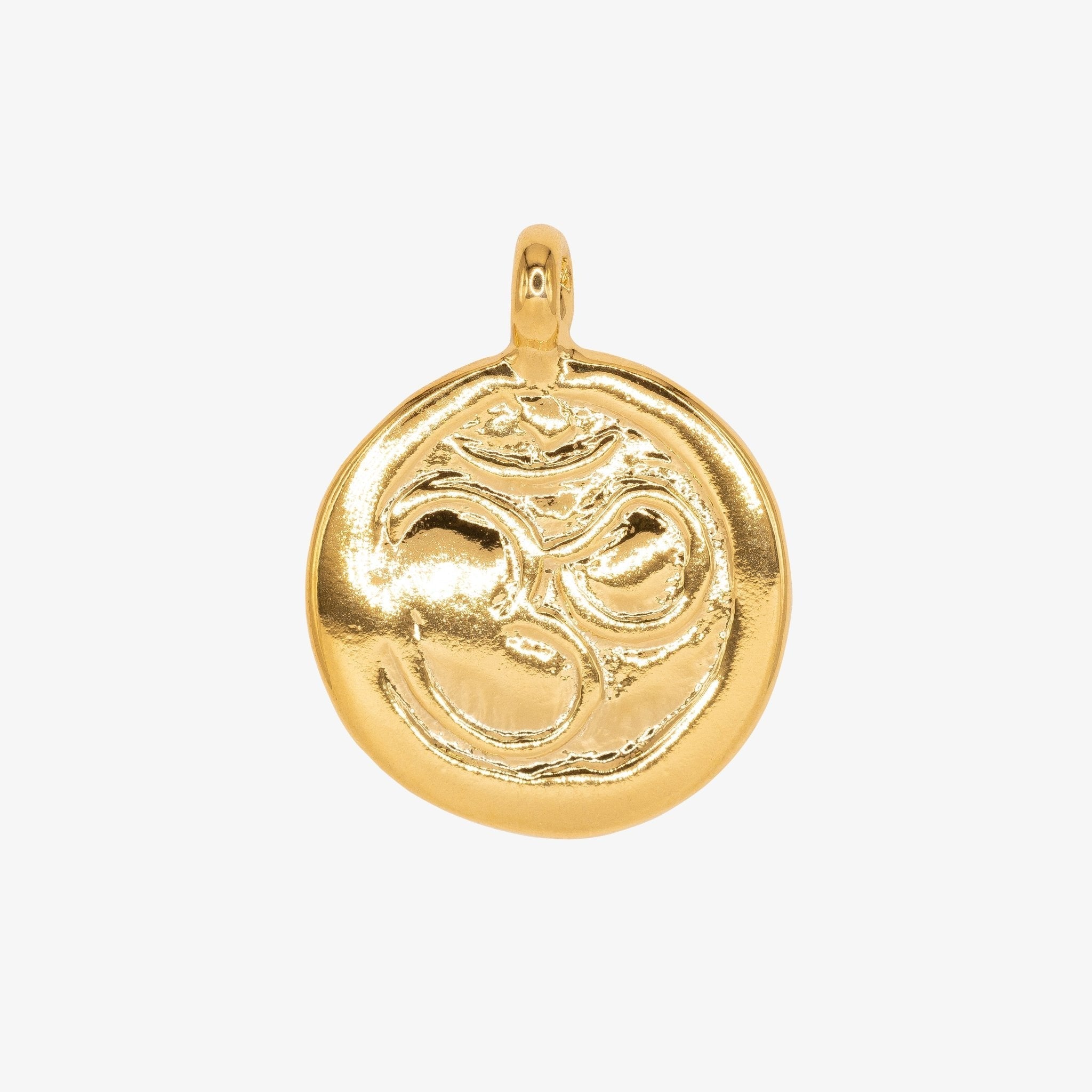 Ohm Stamp Charm 14K Gold - GoldandWillow