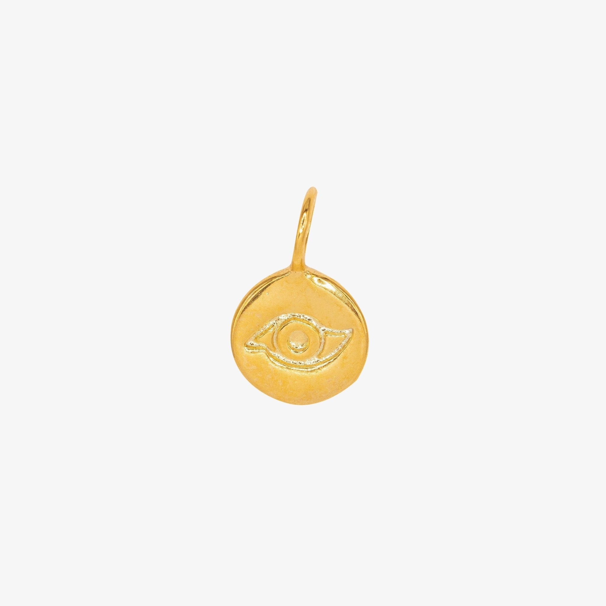 Round Evil Eye Charm 14K Gold - GoldandWillow