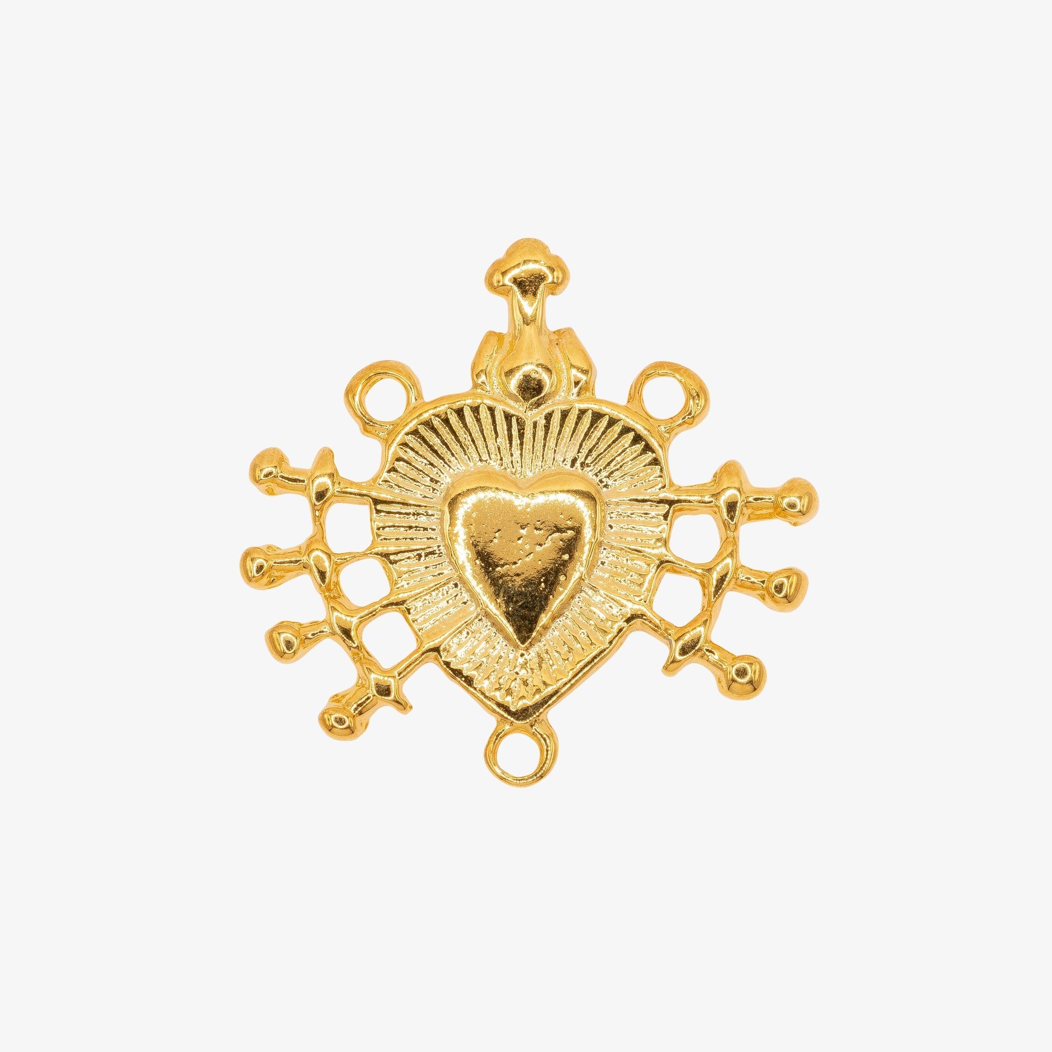 Sacred Heart Charm 14K Gold - GoldandWillow