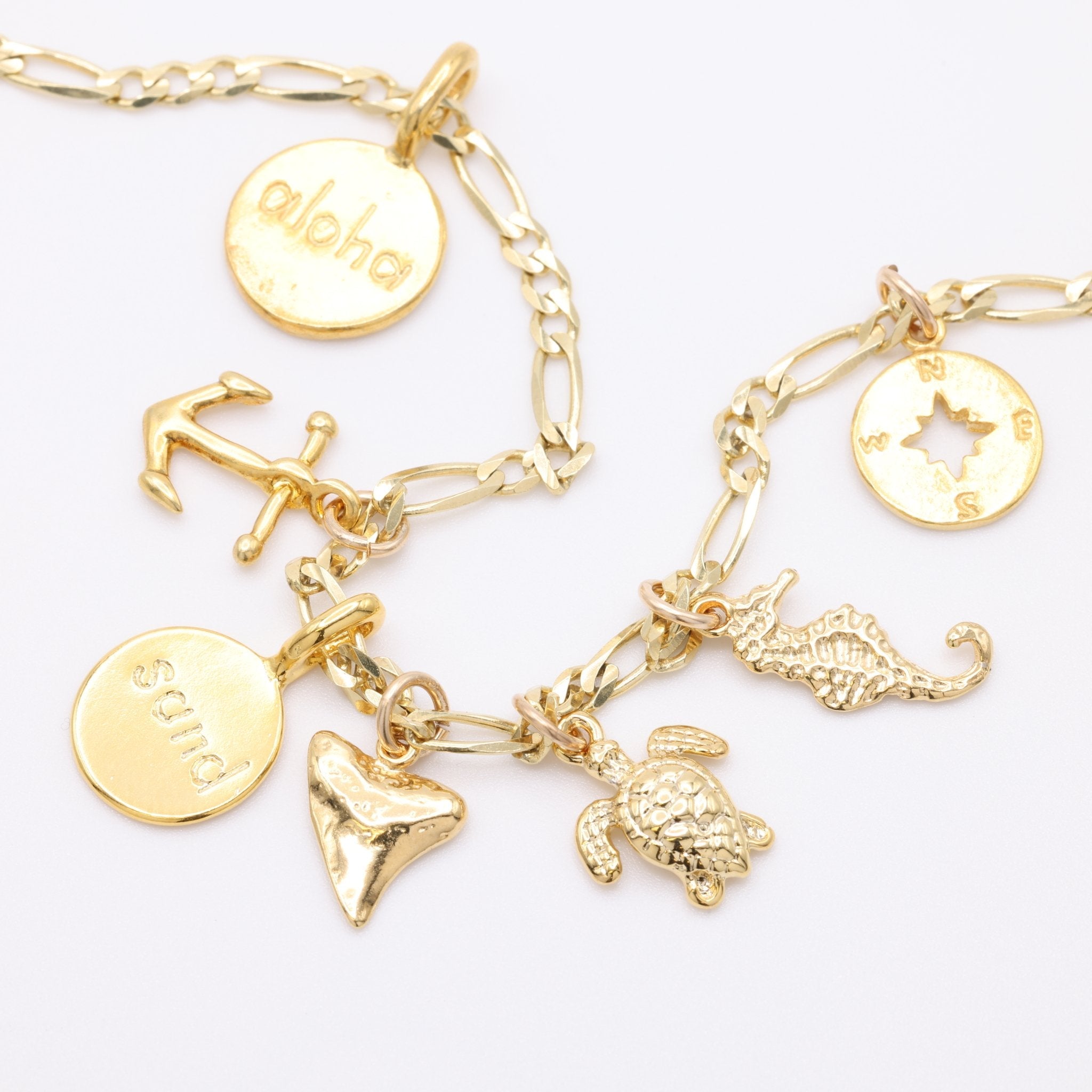 "Sand" Round Disc Charm 14K Gold - GoldandWillow