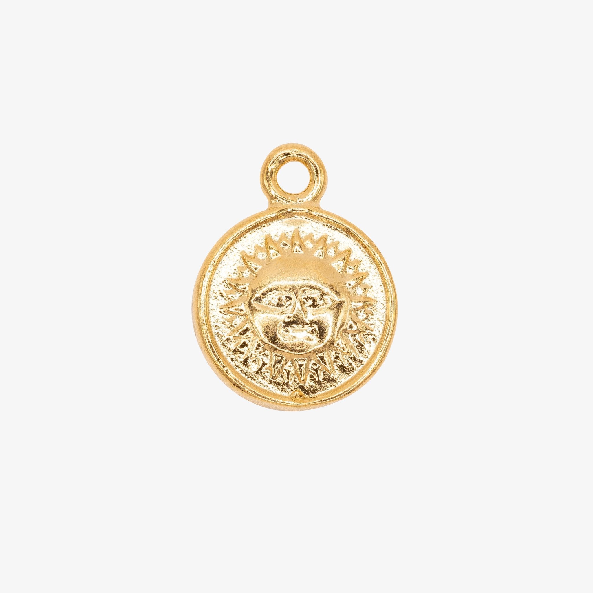 Sun and Moon Face Charm 14K Gold - GoldandWillow