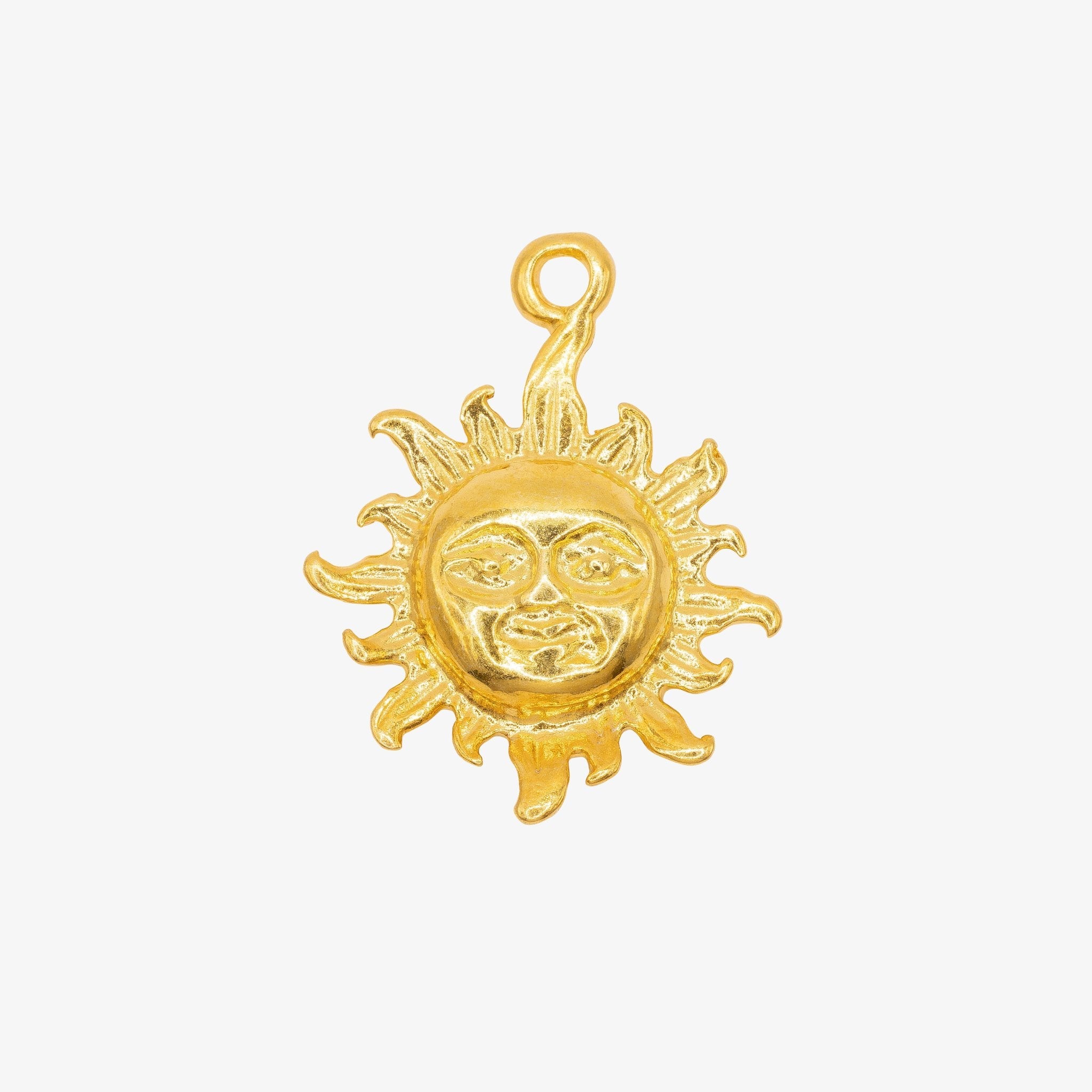 Sun Face Charm 14K Gold - GoldandWillow