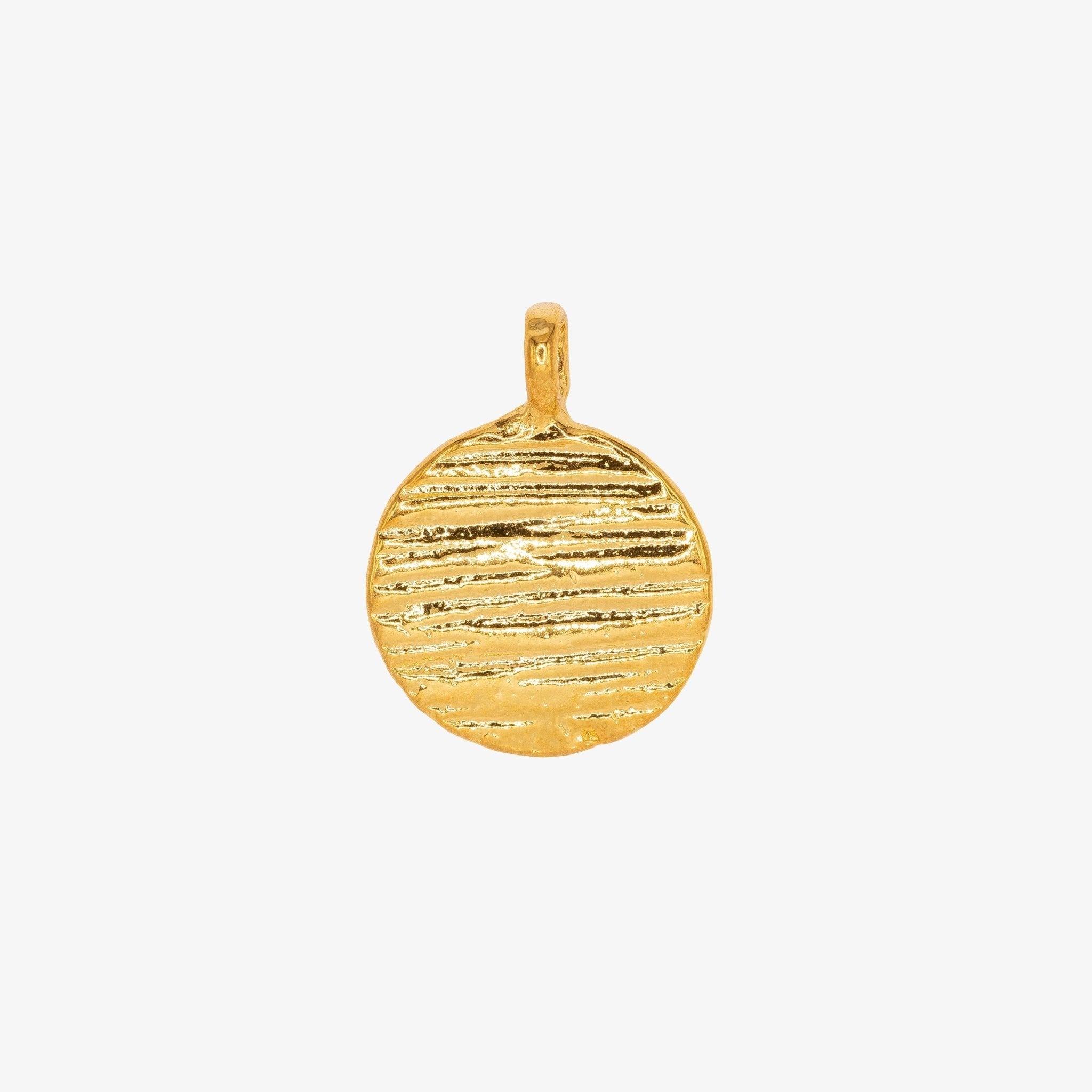 Textured Stamp Charm 14K Gold - GoldandWillow