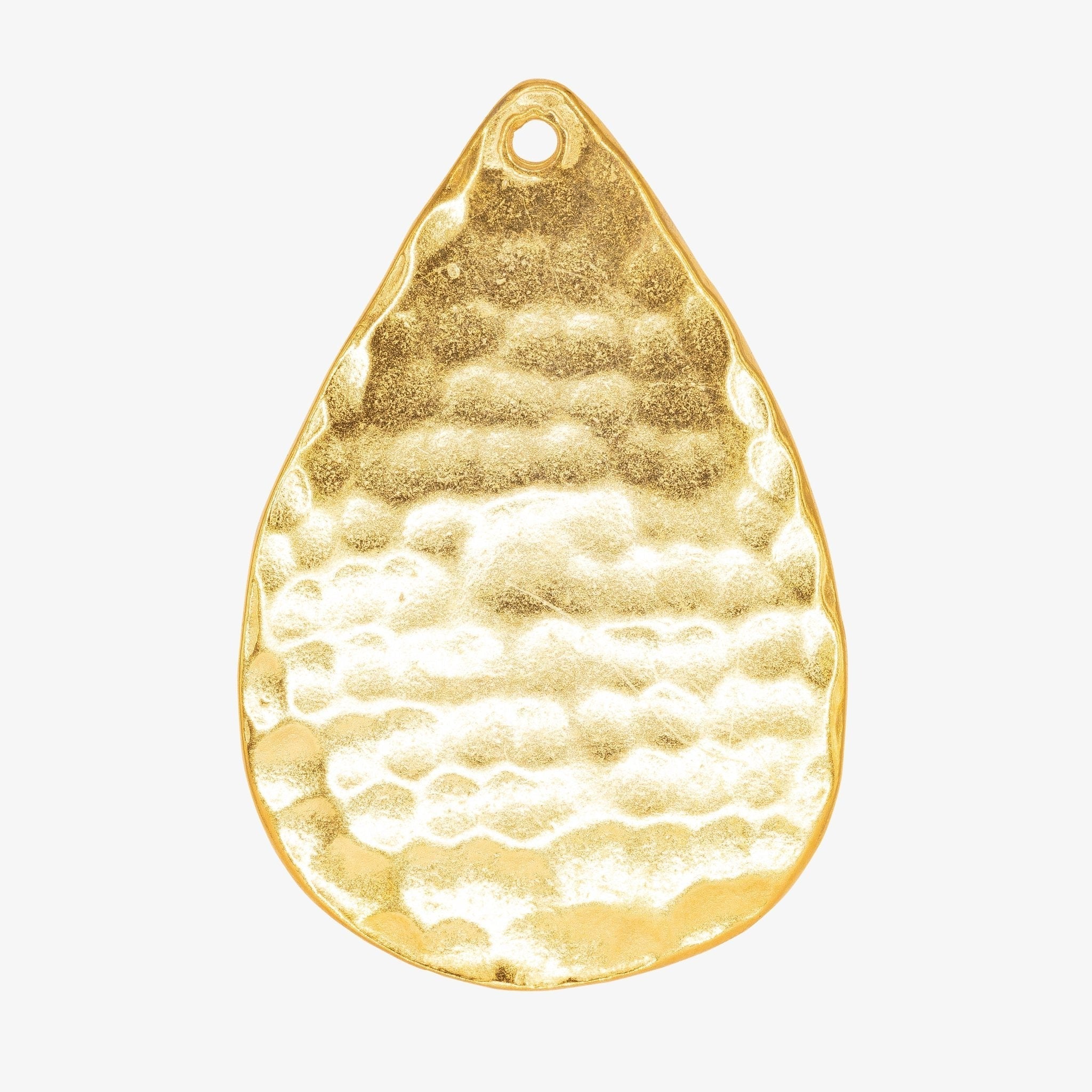 Textured Teardrop Charm 14K Gold - GoldandWillow