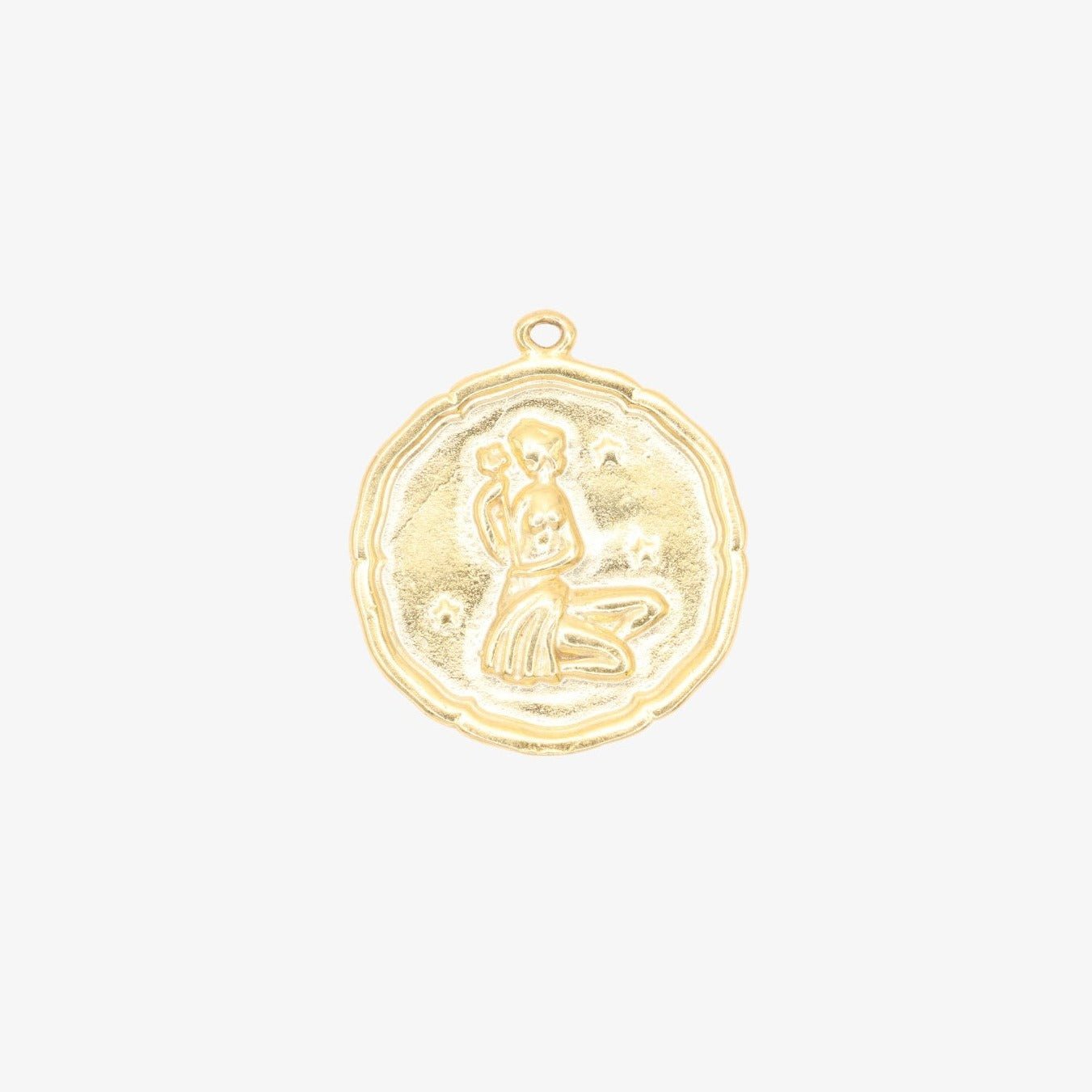 Virgo Zodiac Pendant Charm 14K Gold - GoldandWillow