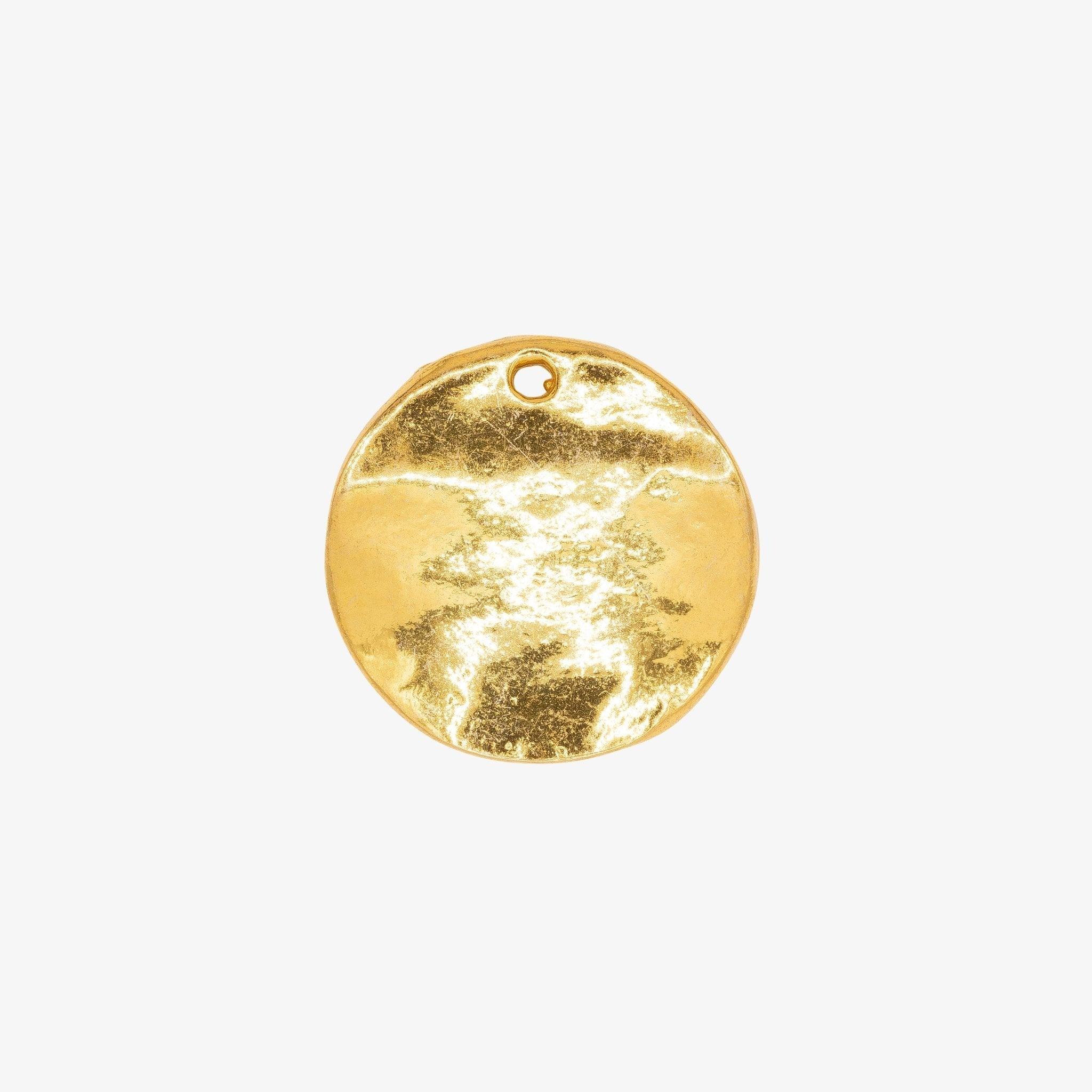 Wavy Disc Charm 14K Gold - GoldandWillow