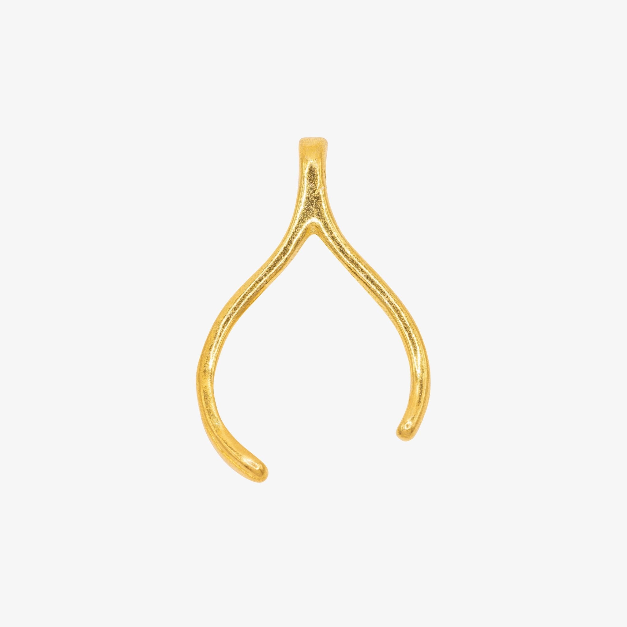 Wishbone Charm 14K Gold - GoldandWillow