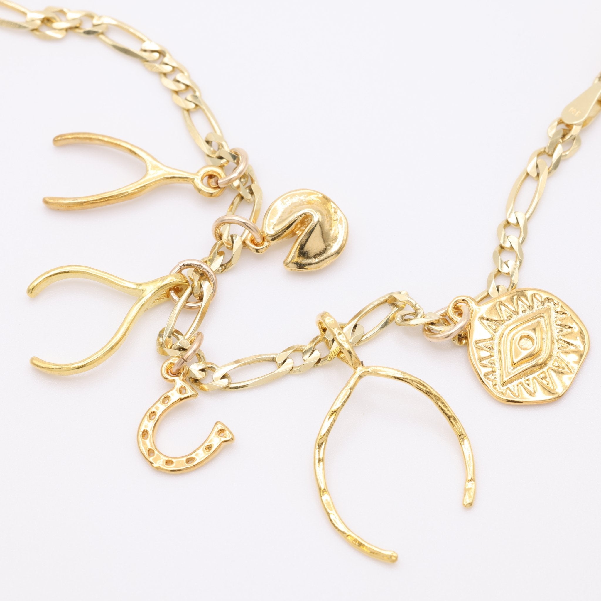 Wishbone Charm 14K Gold - GoldandWillow