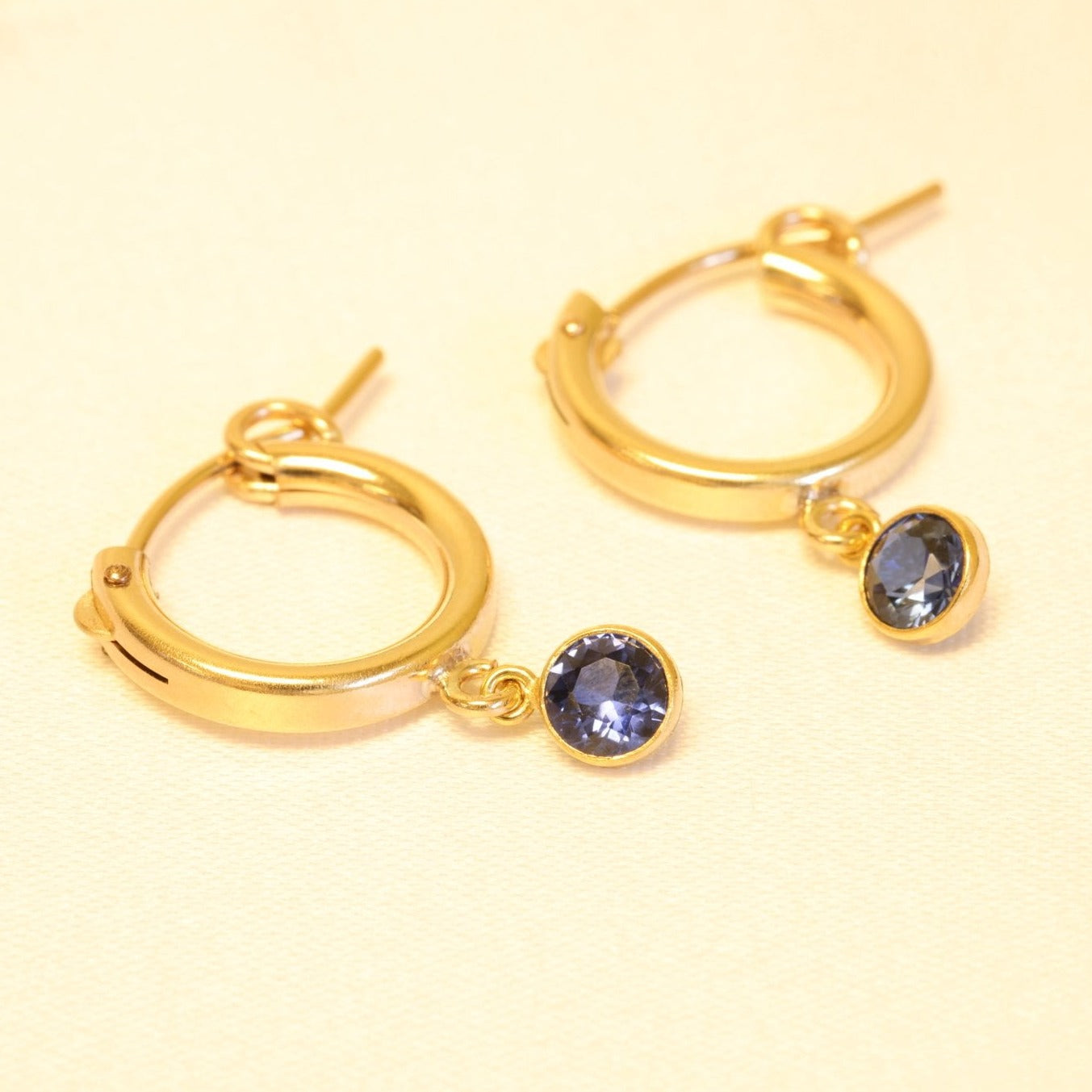 Birthstone Drop Huggie Earrings - GoldandWillow
