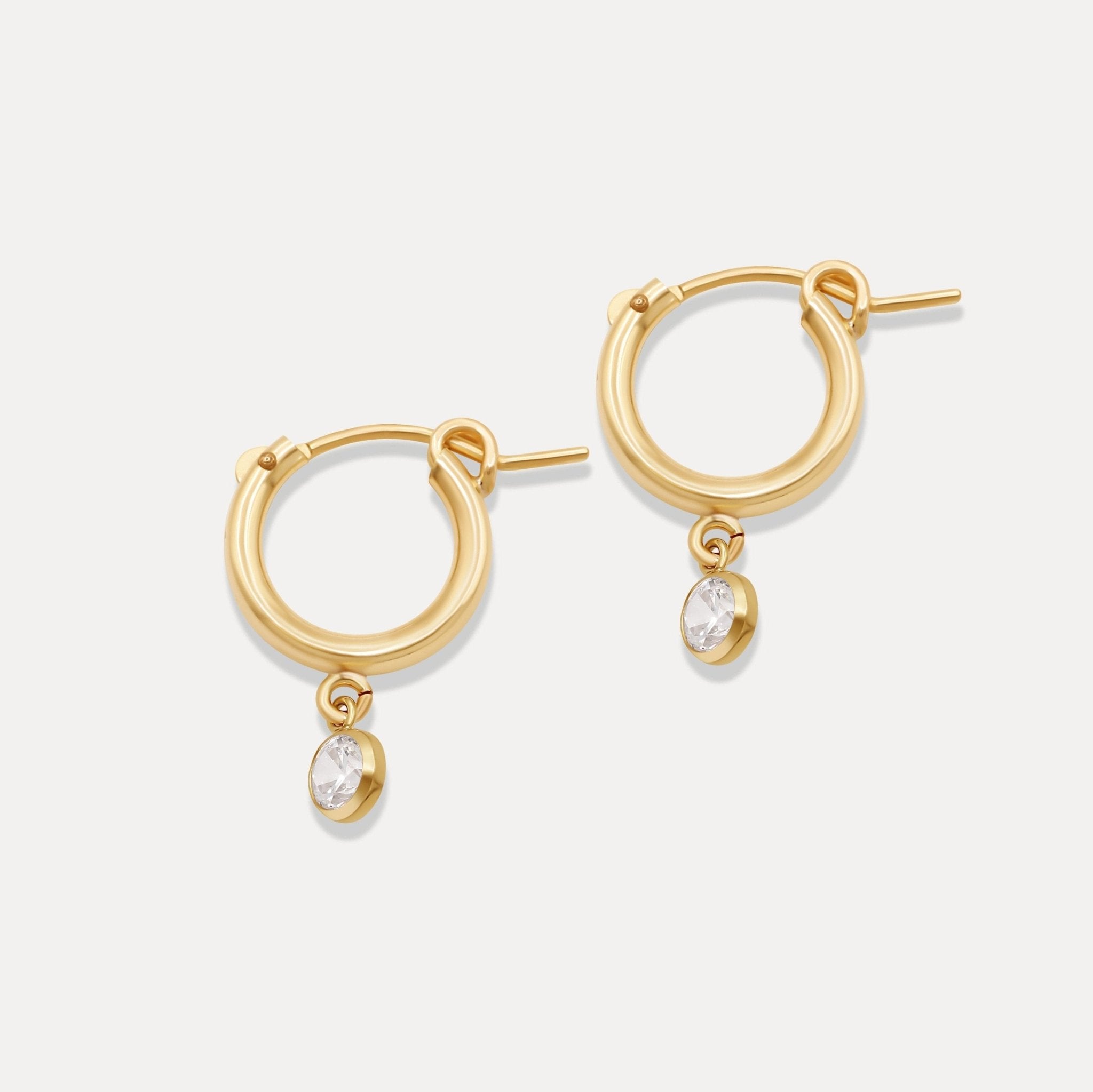 Birthstone Huggie Earrings - GoldandWillow