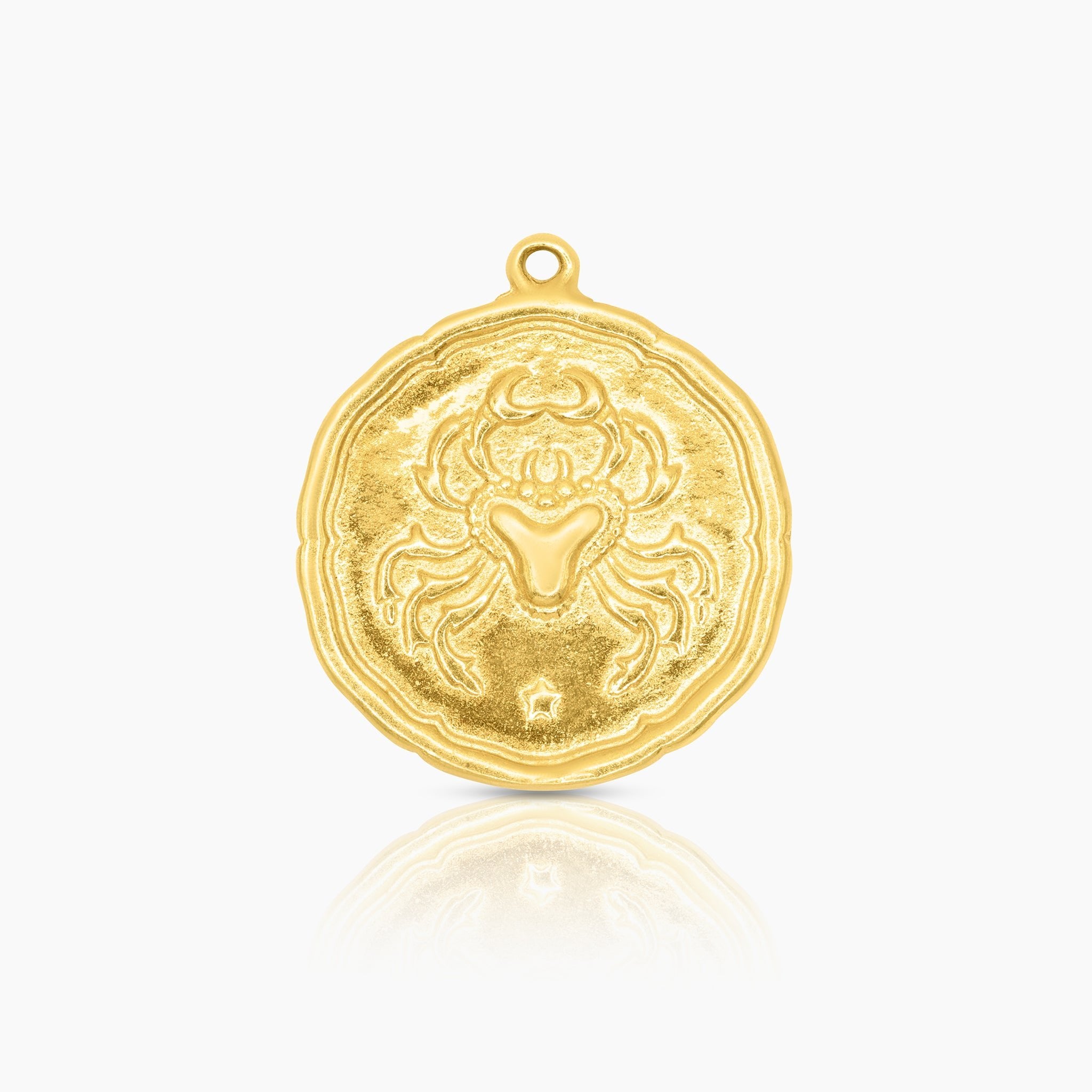 Cancer Zodiac Pendant Charm 14K Gold - GoldandWillow