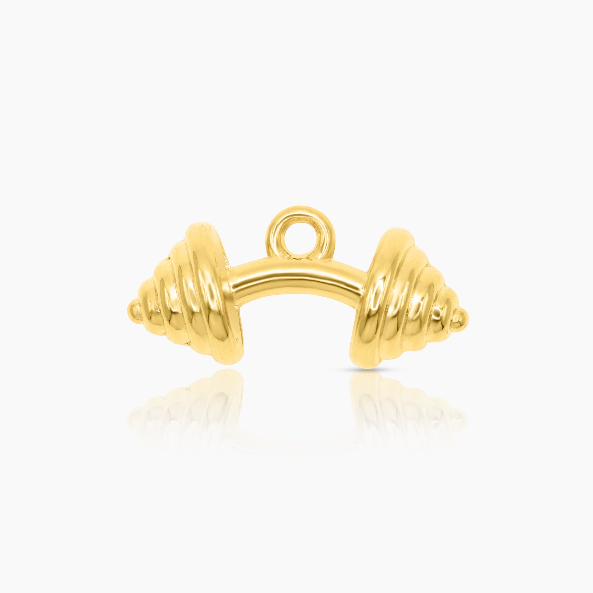 Dumbbell Weight Charm 14K Gold - GoldandWillow
