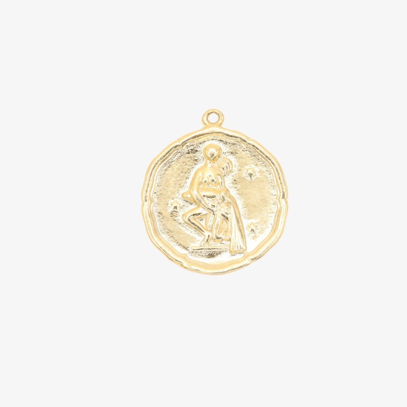 Aquarius Zodiac Pendant 14K Gold - GoldandWillow
