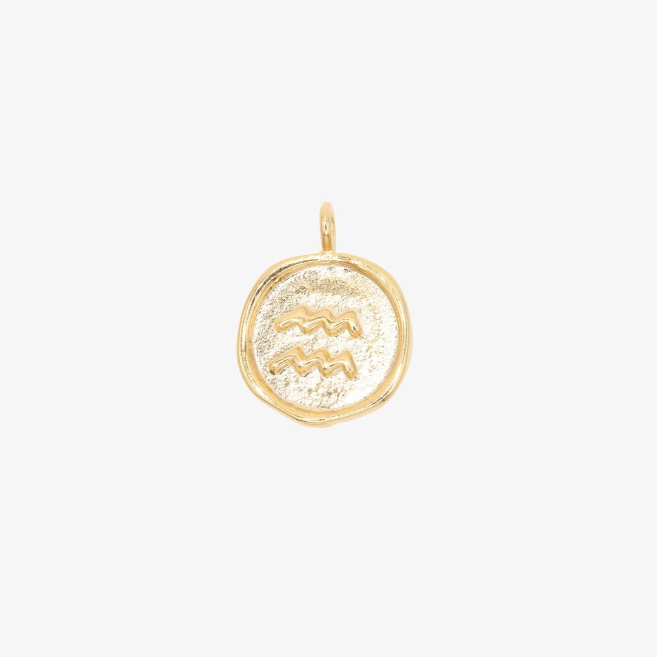 Aquarius Zodiac Sign Charm 14K Gold - GoldandWillow