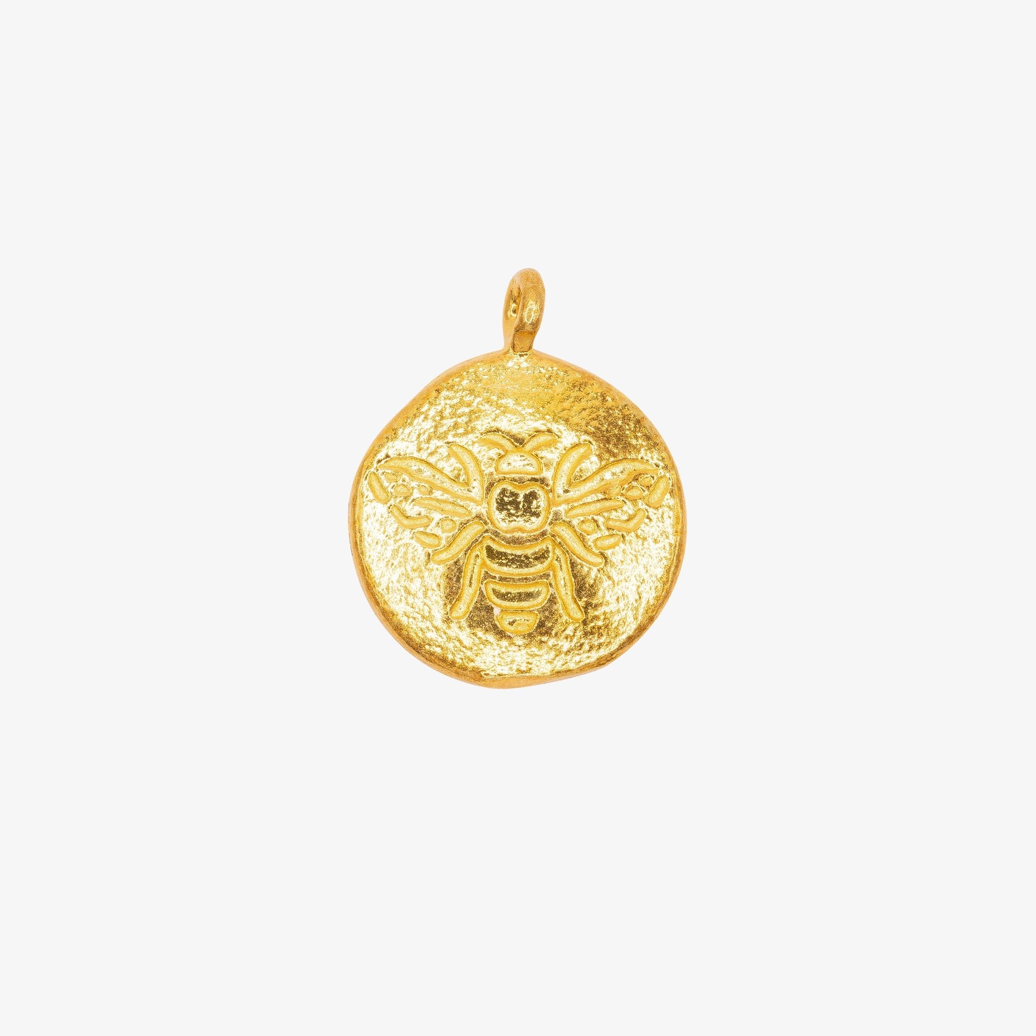 Bee Stamp Charm 14K Gold - GoldandWillow