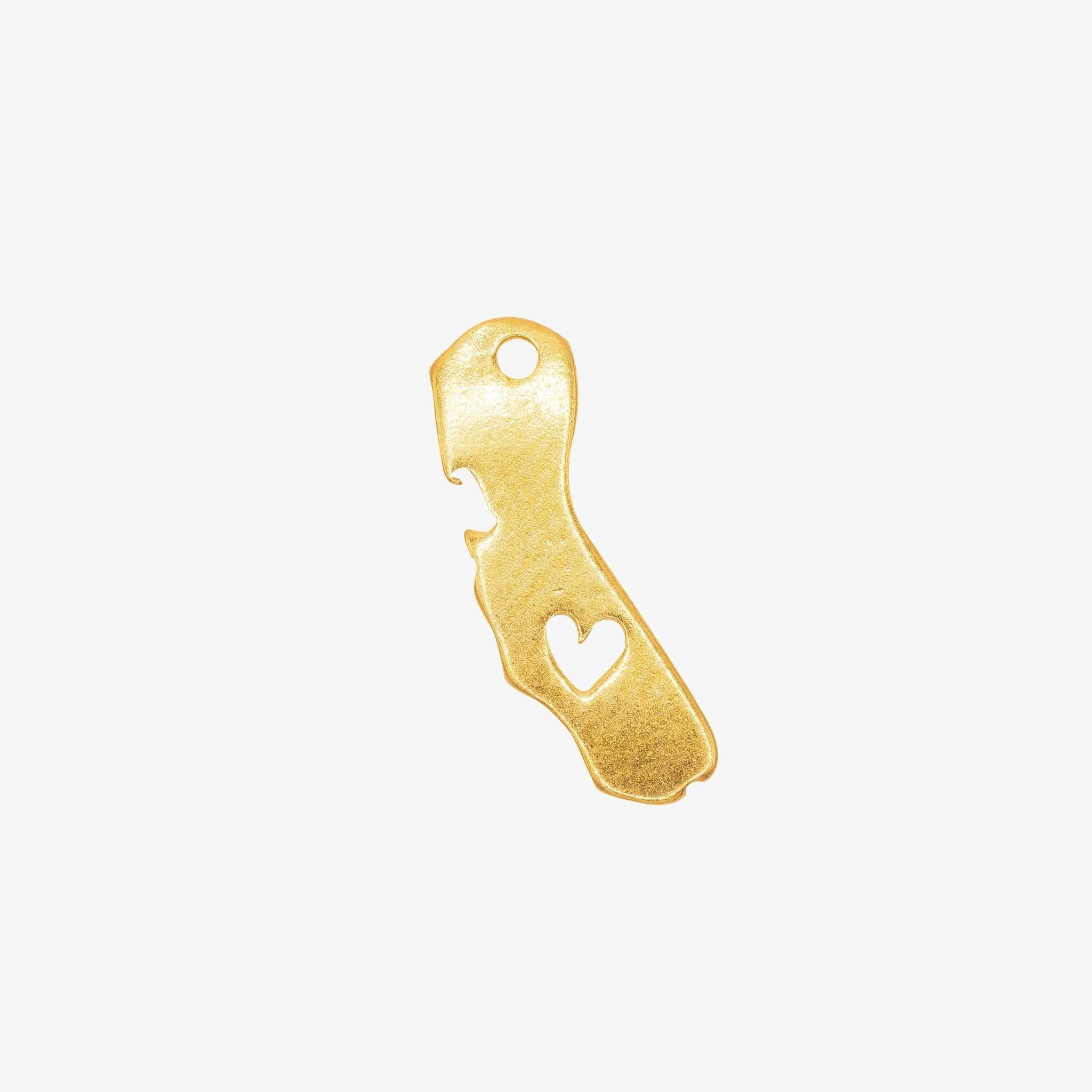 California State Charm with Heart 14K Gold - GoldandWillow