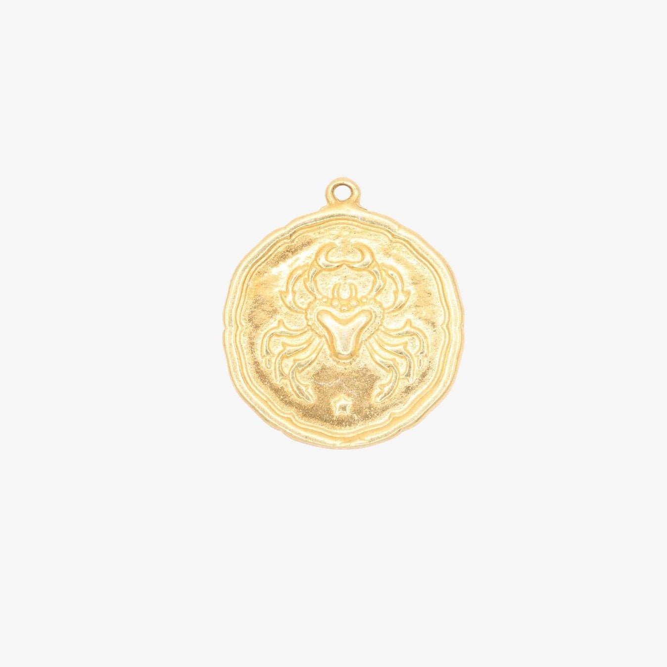 Cancer Zodiac Pendant Charm 14K Gold - GoldandWillow