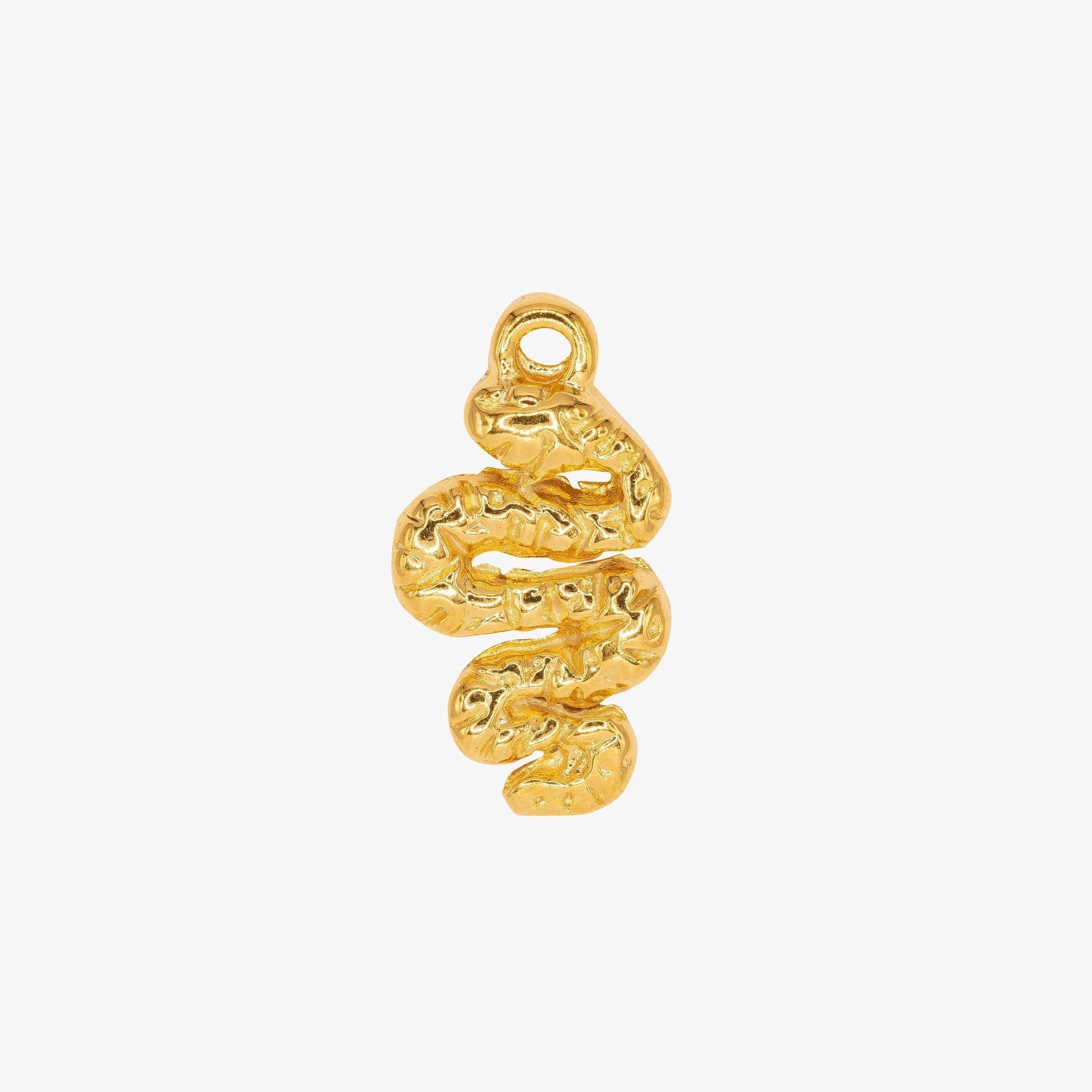 Coiled Snake Charm 14K Gold - GoldandWillow