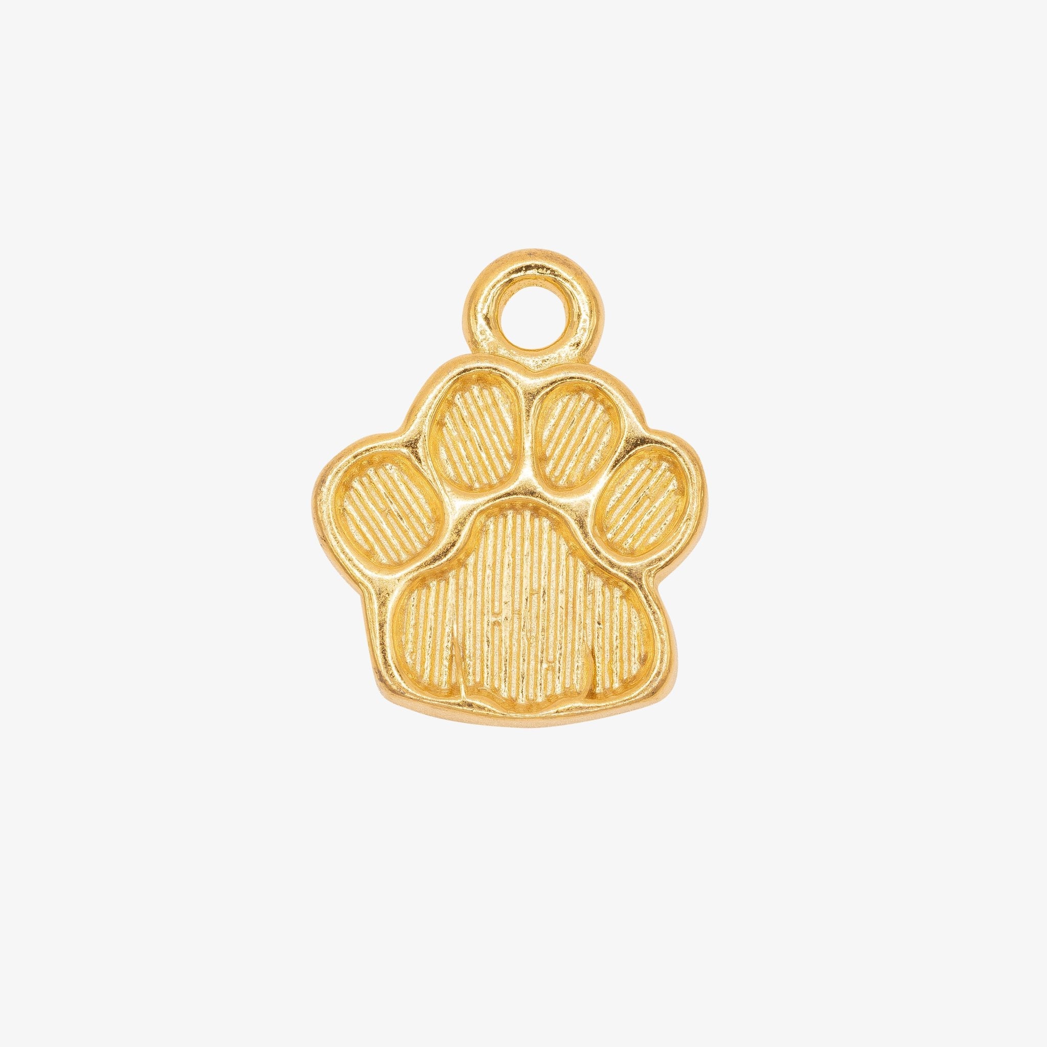 Dog Paw Charm 14K Gold - GoldandWillow