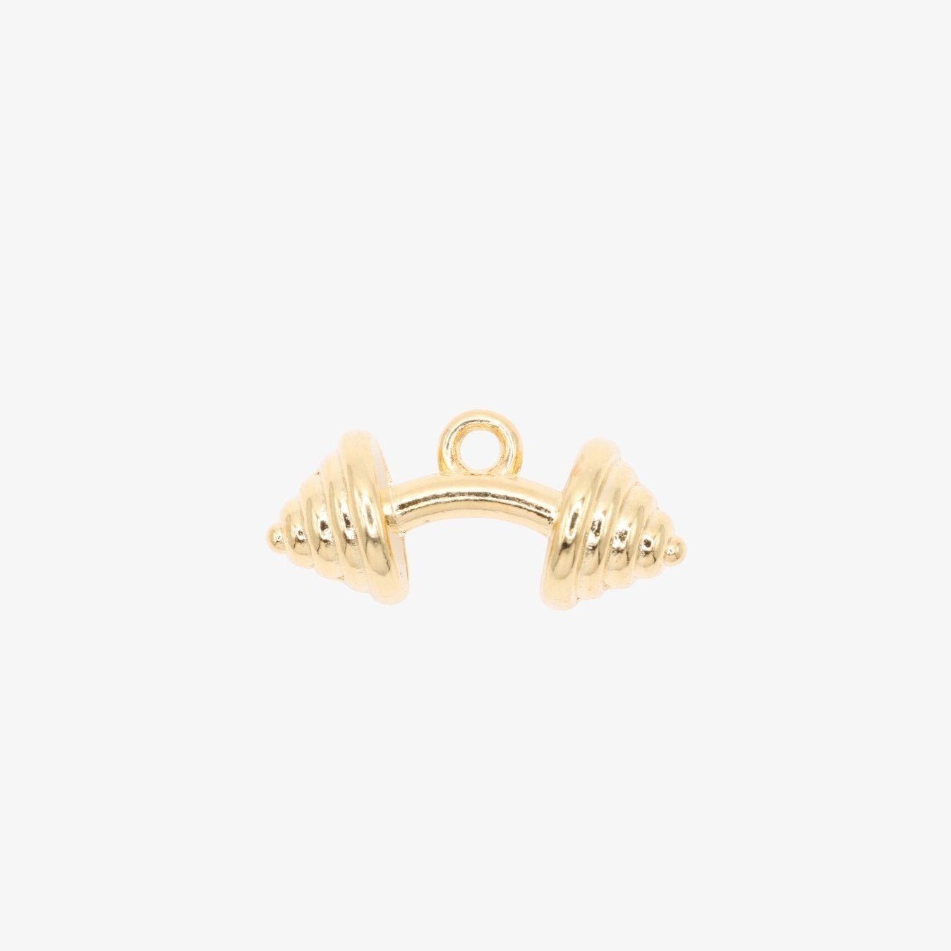 Dumbbell Weight Charm 14K Gold - GoldandWillow