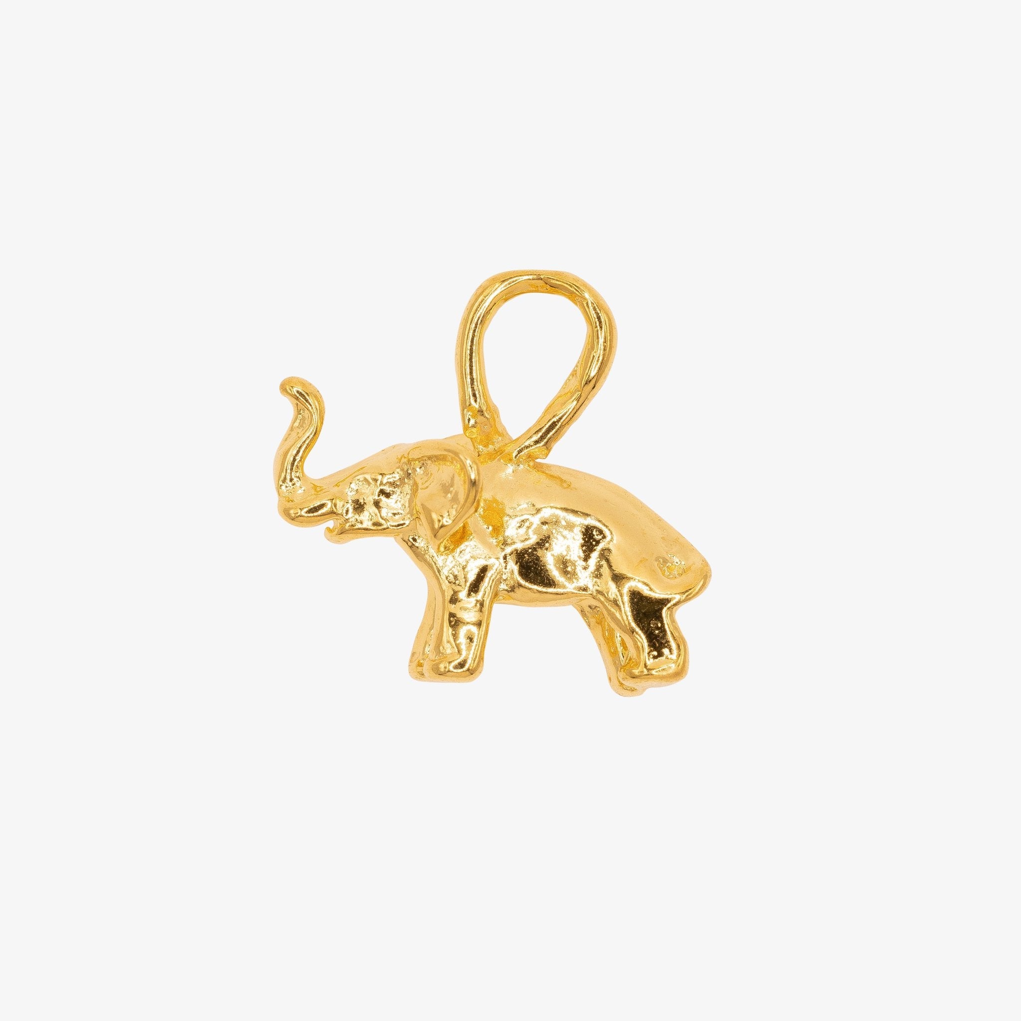 Elephant Charm 3D 14K Gold - GoldandWillow