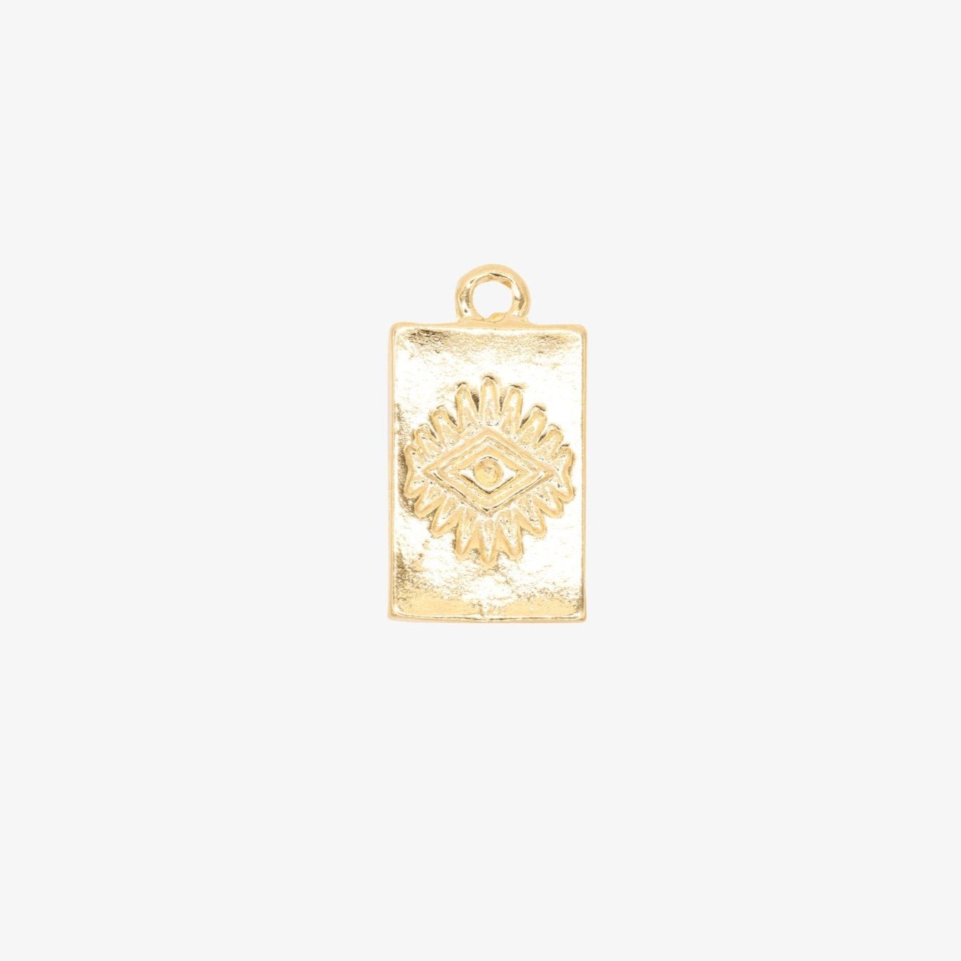 Evil Eye Tag Charm 14K Gold - GoldandWillow