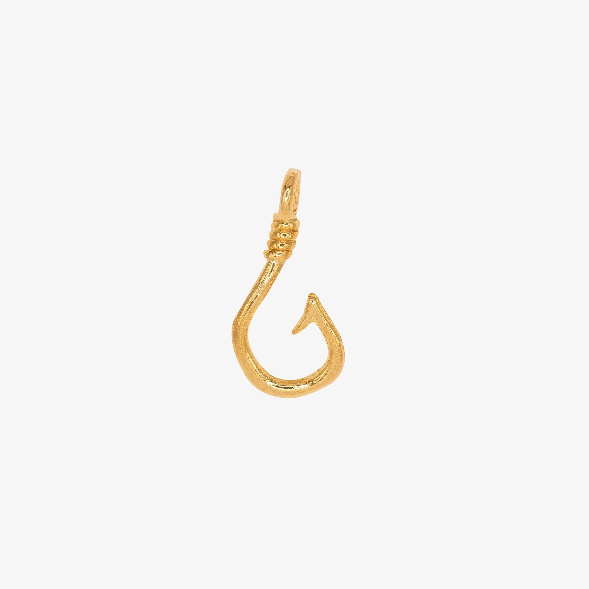 Fish Hook Charm 14K Gold - GoldandWillow