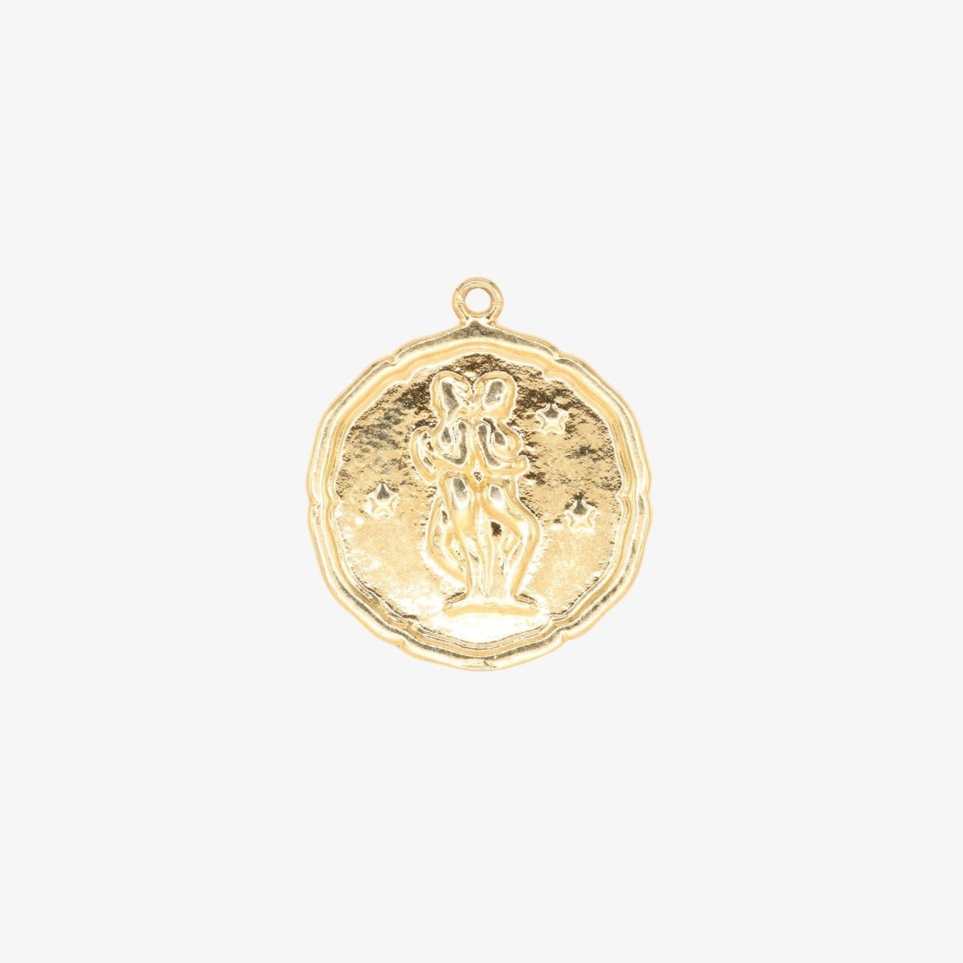 Gemini Zodiac Pendant Charm 14K Gold - GoldandWillow