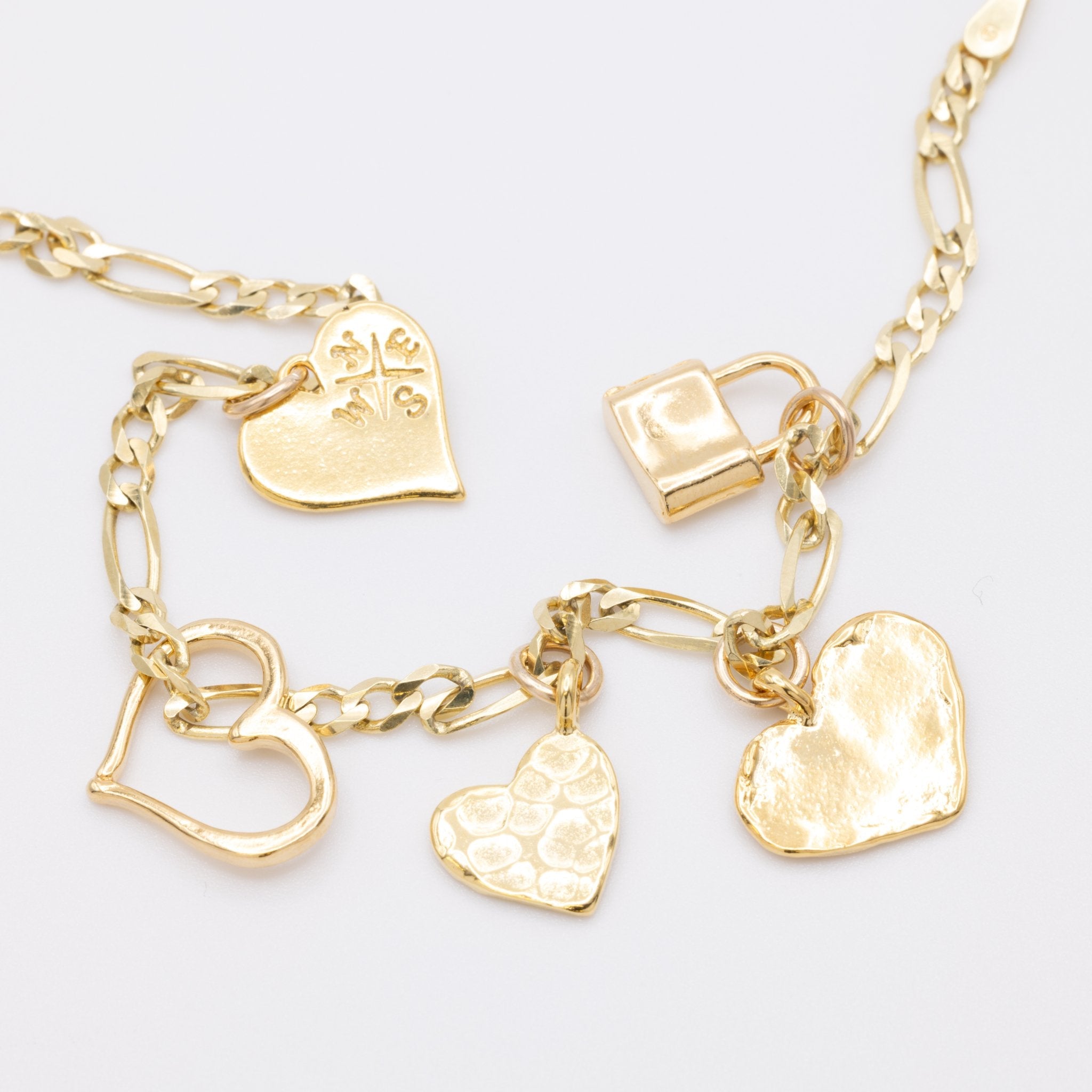 Heart Charm Textured 14K Gold - GoldandWillow