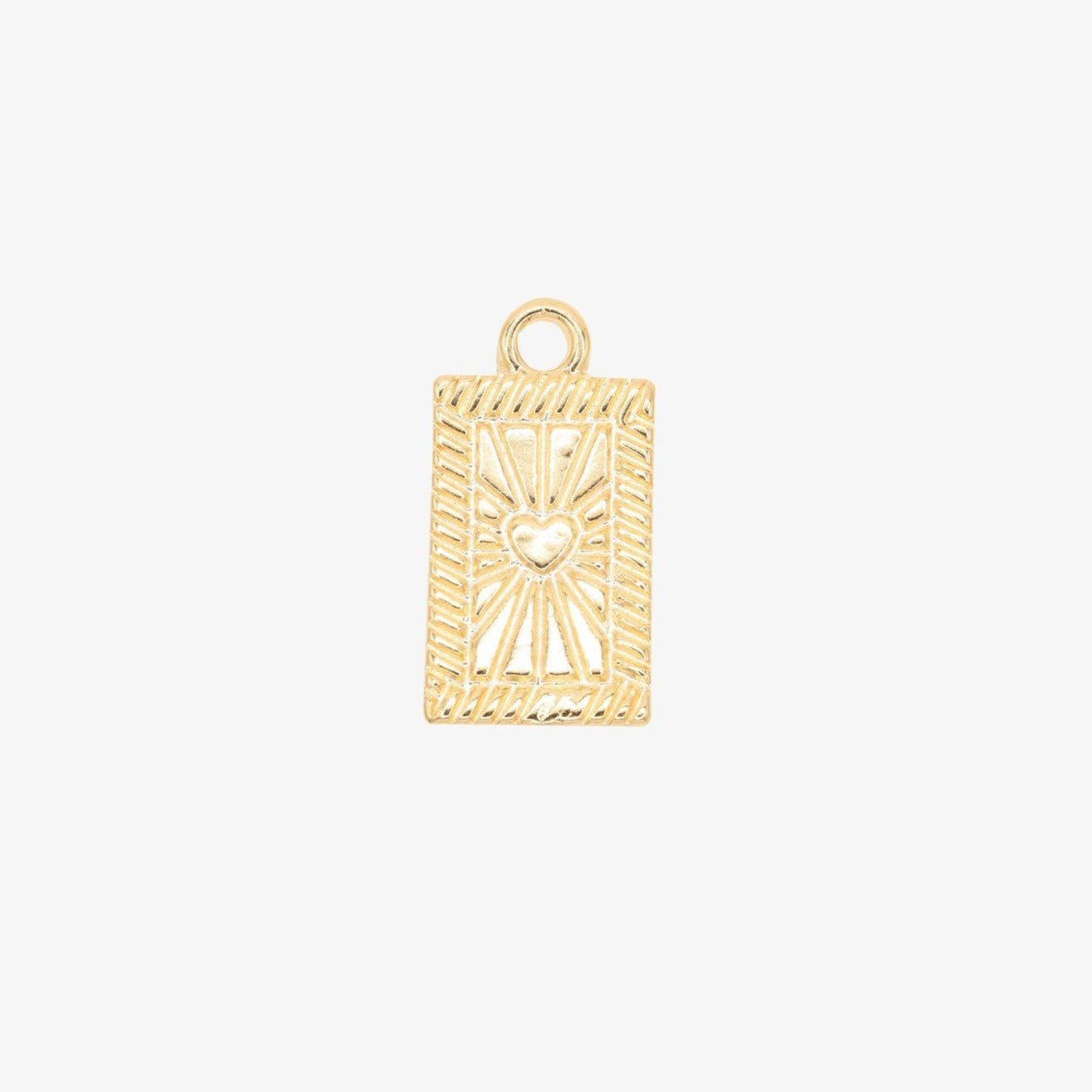 Heart Rectangle Charm 14K Gold - GoldandWillow