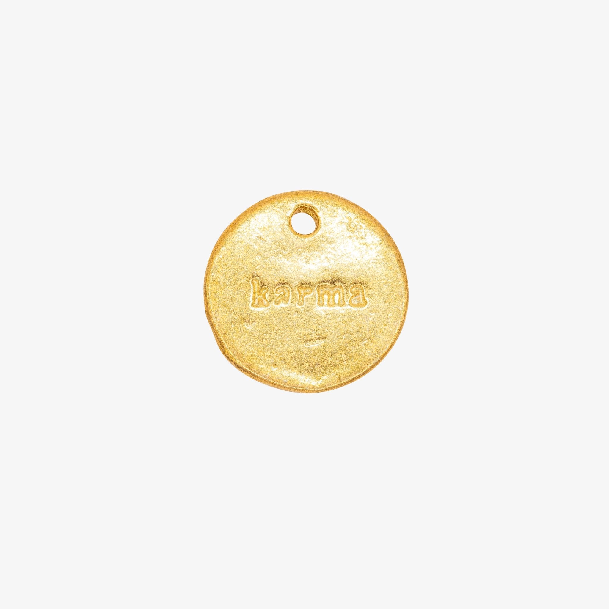 Karma Stamp Charm 14K Gold - GoldandWillow