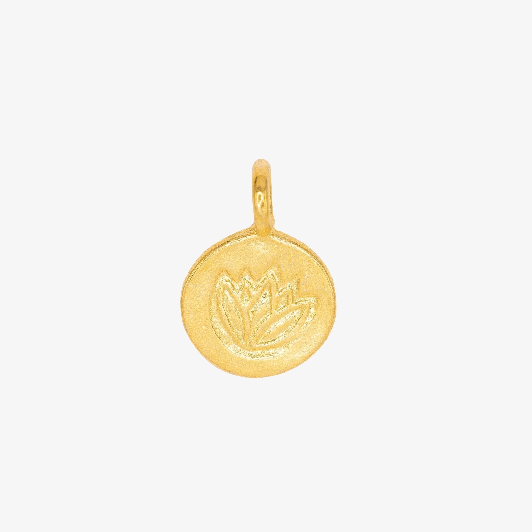 Lotus Symbol Charm 14K Gold - GoldandWillow