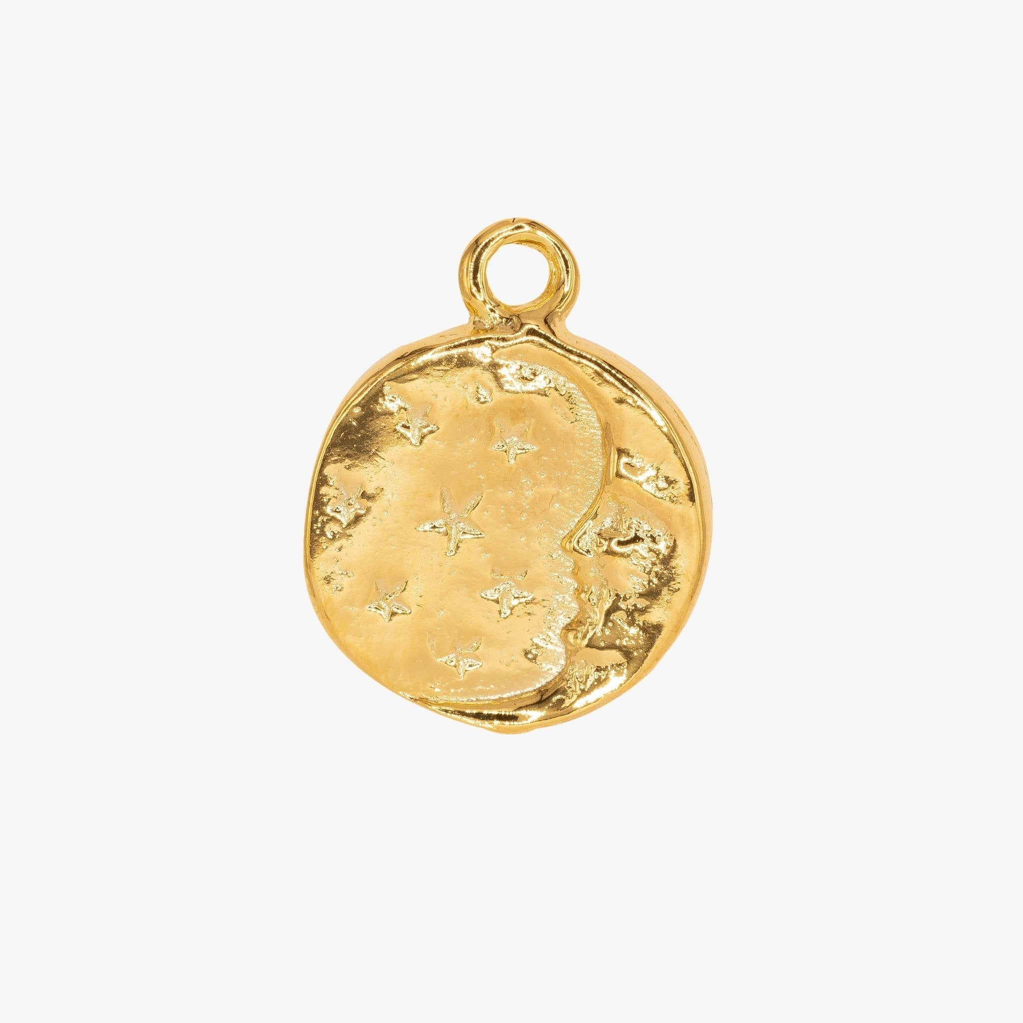 Moon Face with Stars 14K Gold - GoldandWillow