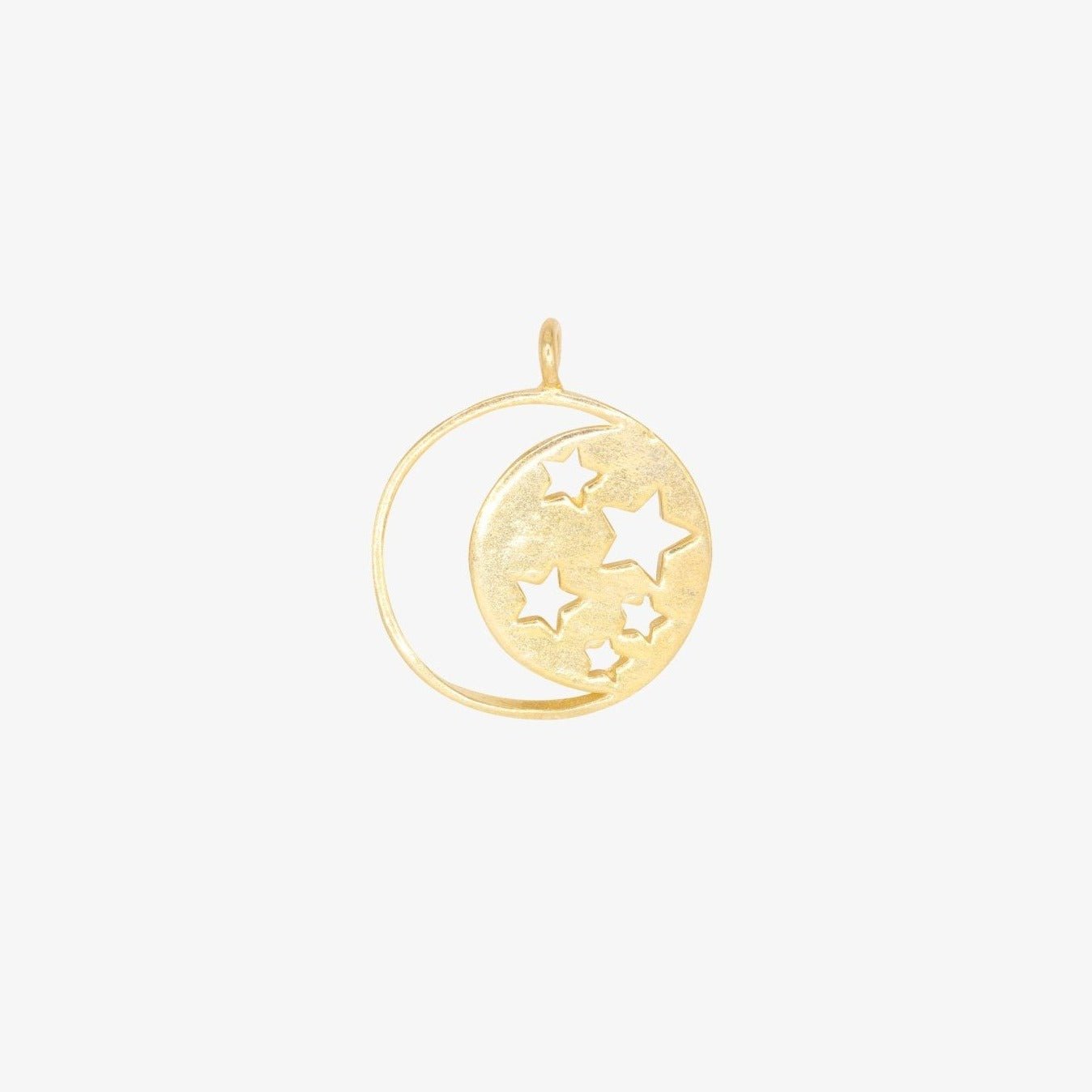 Moon Star Cutout Charm 14K Gold - GoldandWillow