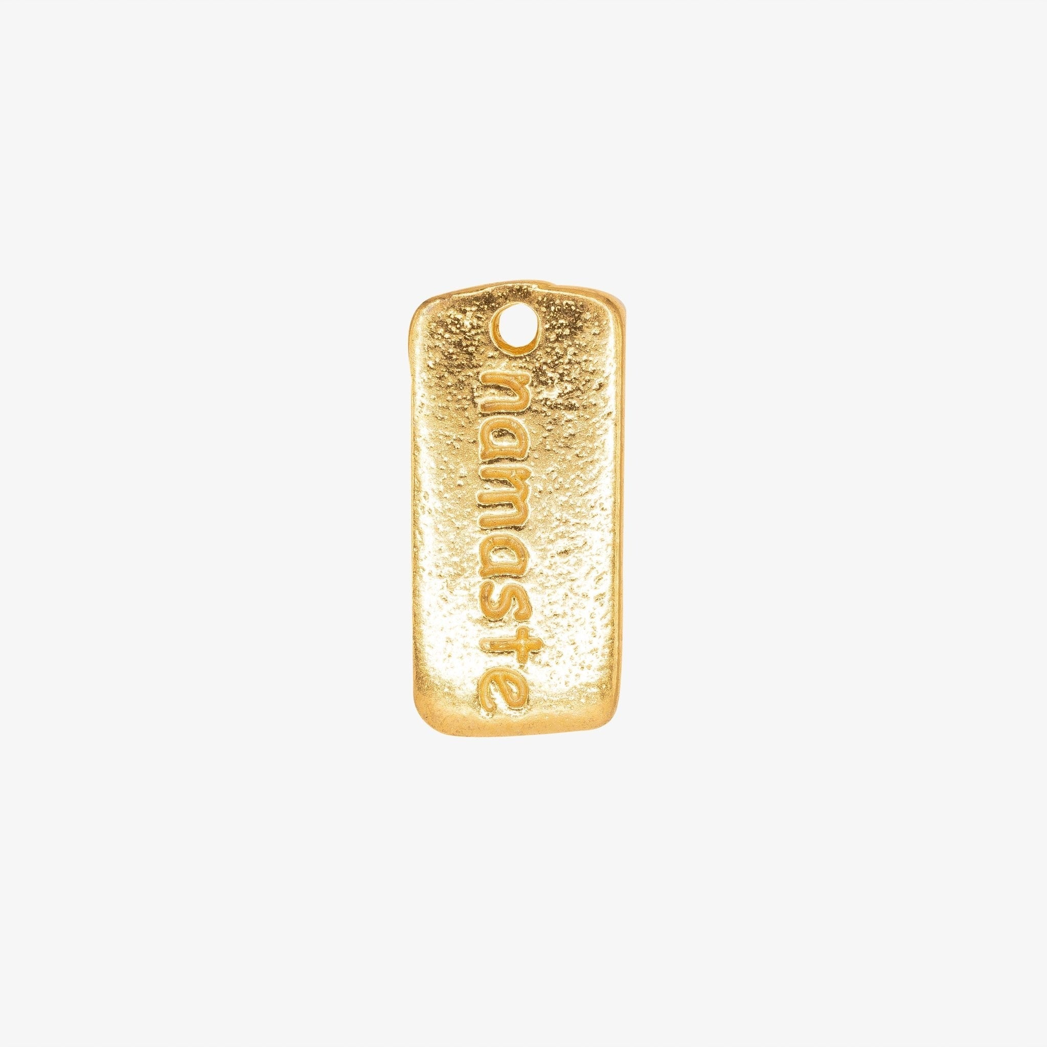 "Namaste" Tag Charm 14K Gold - GoldandWillow