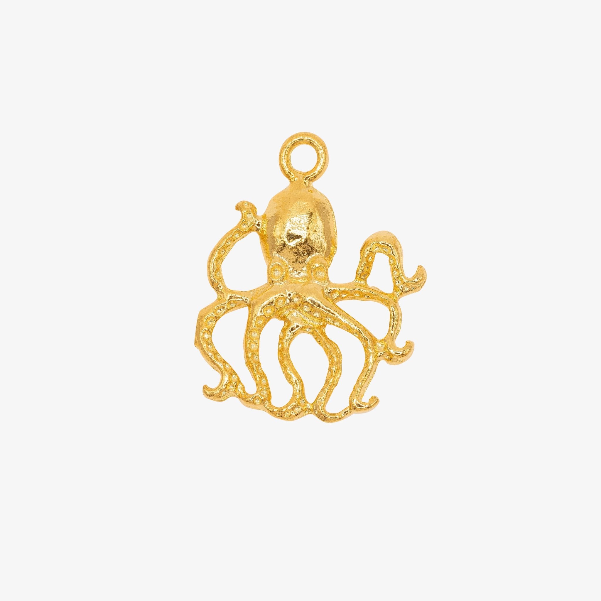 Octopus Charm 14K Gold - GoldandWillow