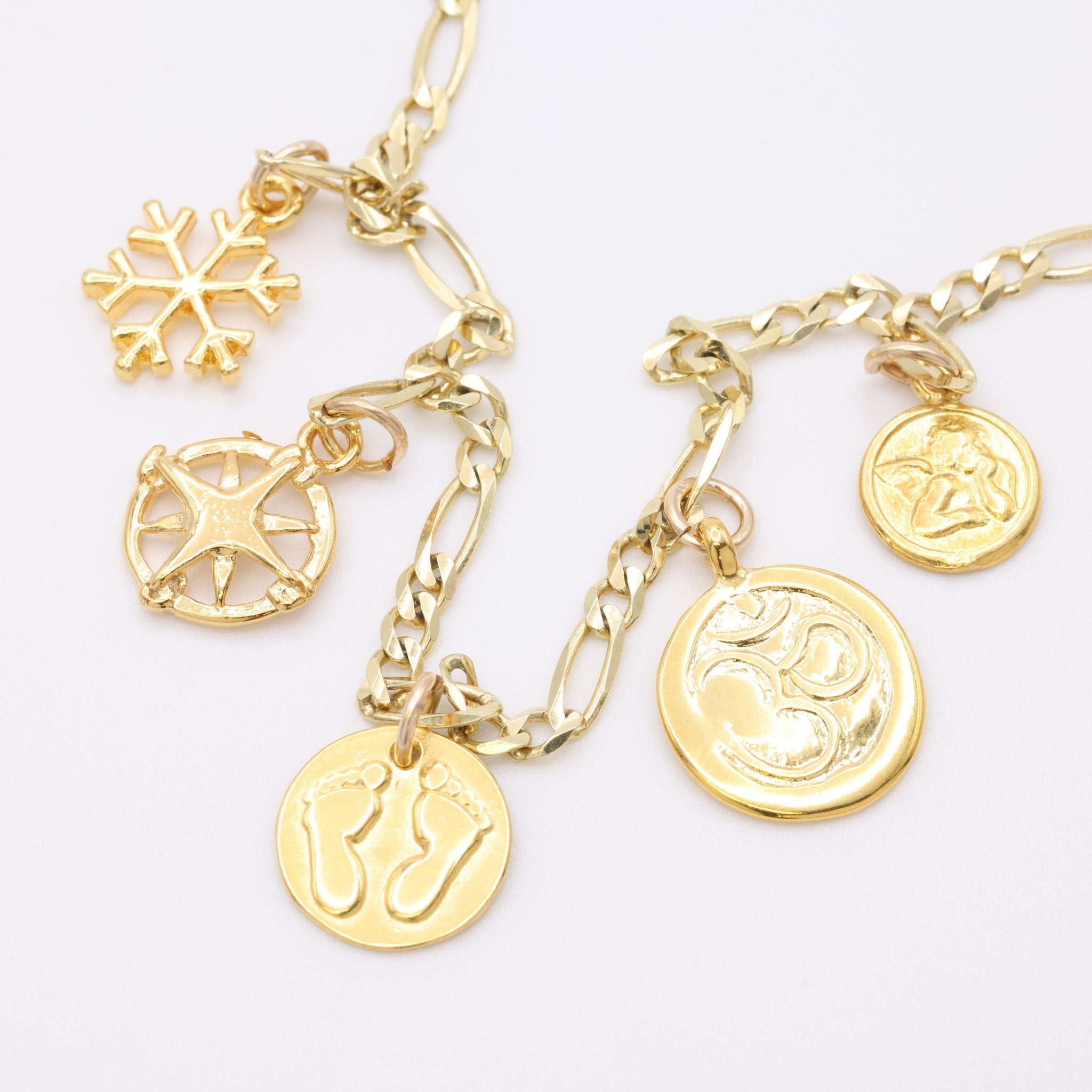 Ohm Stamp Charm 14K Gold - GoldandWillow