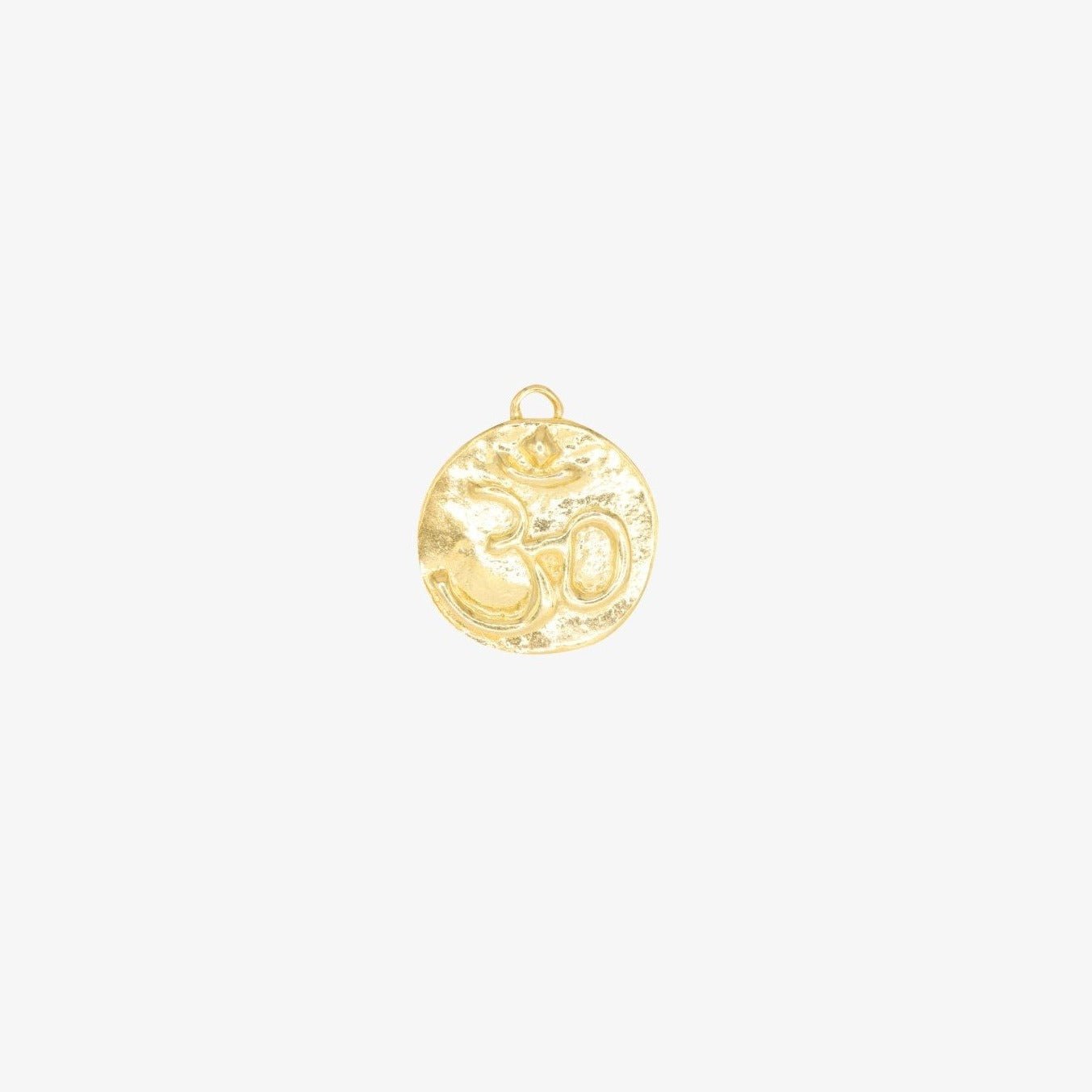 Om Symbol Stamped Charm 14K Gold - GoldandWillow