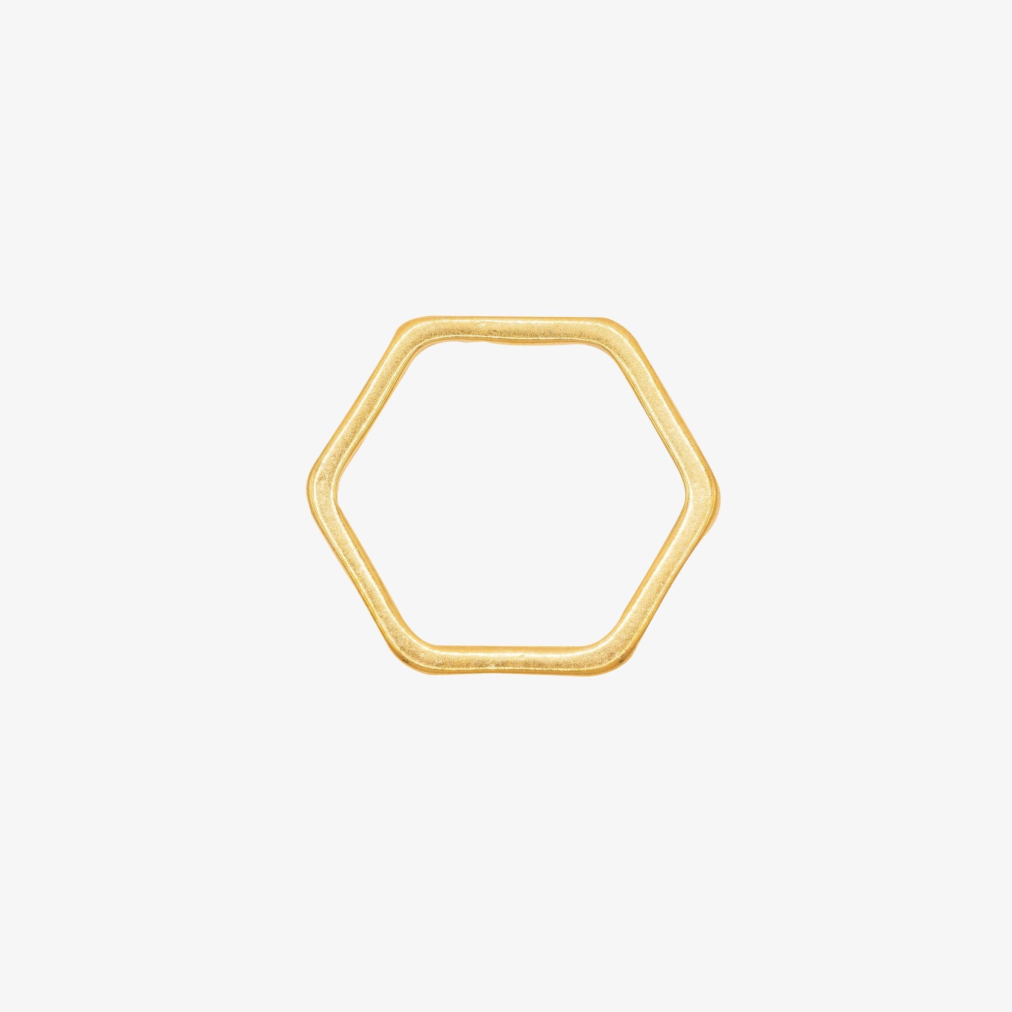 Open Hexagon Charm 14K Gold - GoldandWillow